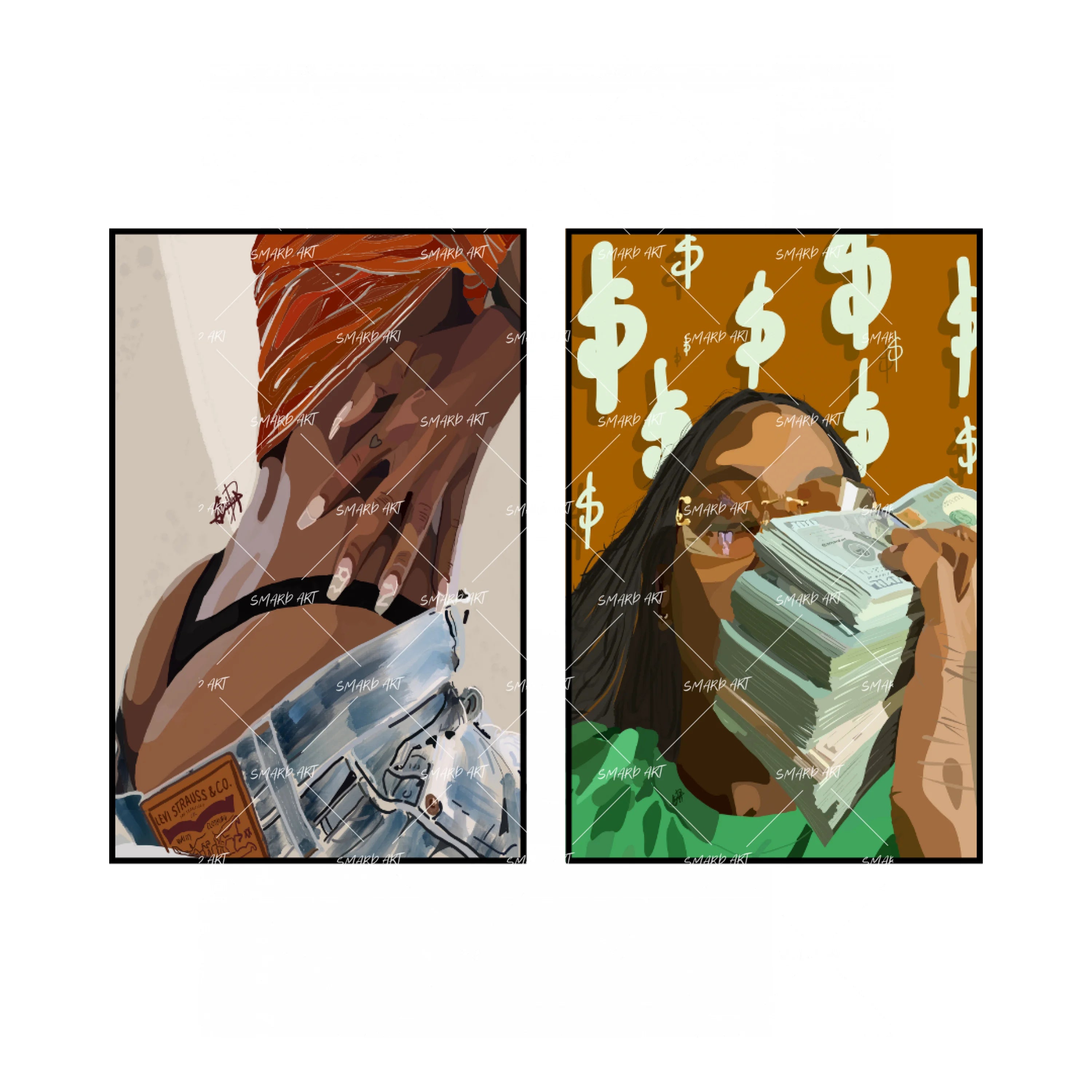 Art Print Bundle : Touch I + "Me, myself and all my money"
