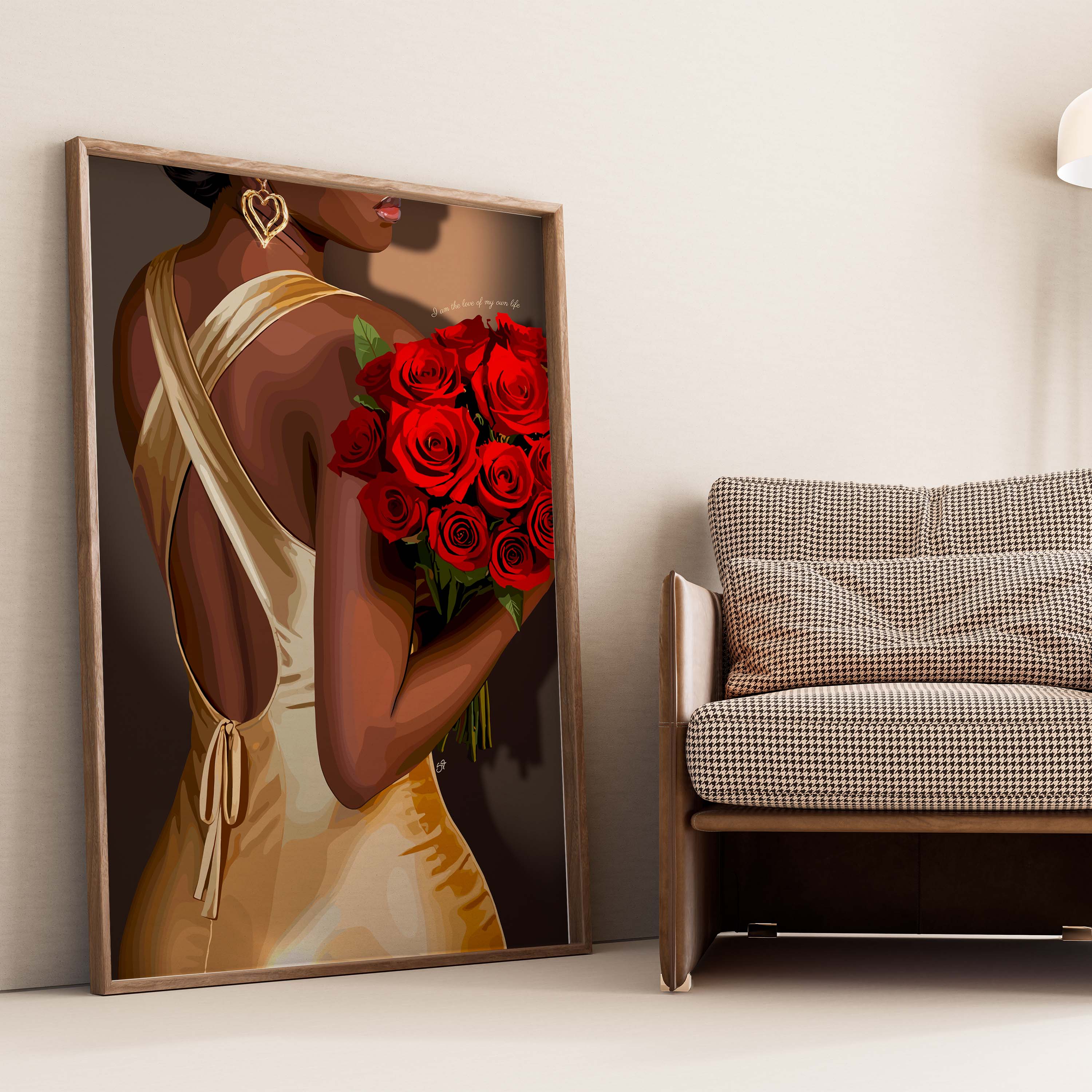 I'm The Love Of My Life-wall art print featuring decorative artistic design suitable for living rooms, offices, and schools by SmardArt. Elevate your space with Black wall art that speaks to culture, identity, and creativity. At Smard, we celebrate artistry made with melanin, bringing powerful and inspiring designs to life.