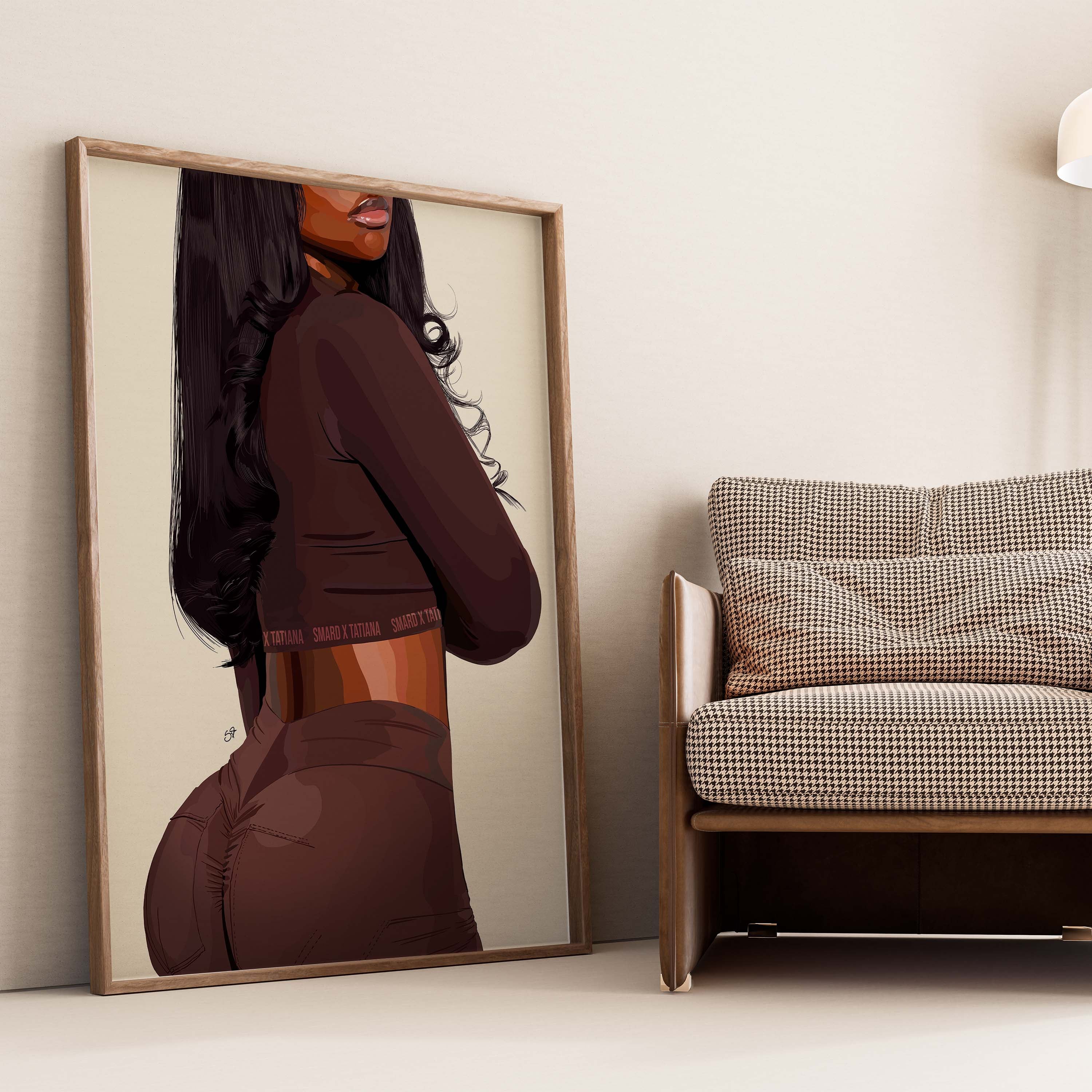 Inner Calm-wall art print featuring decorative artistic design suitable for living rooms, offices, and schools by SmardArt. Elevate your space with Black wall art that speaks to culture, identity, and creativity. At Smard, we celebrate artistry made with melanin, bringing powerful and inspiring designs to life.