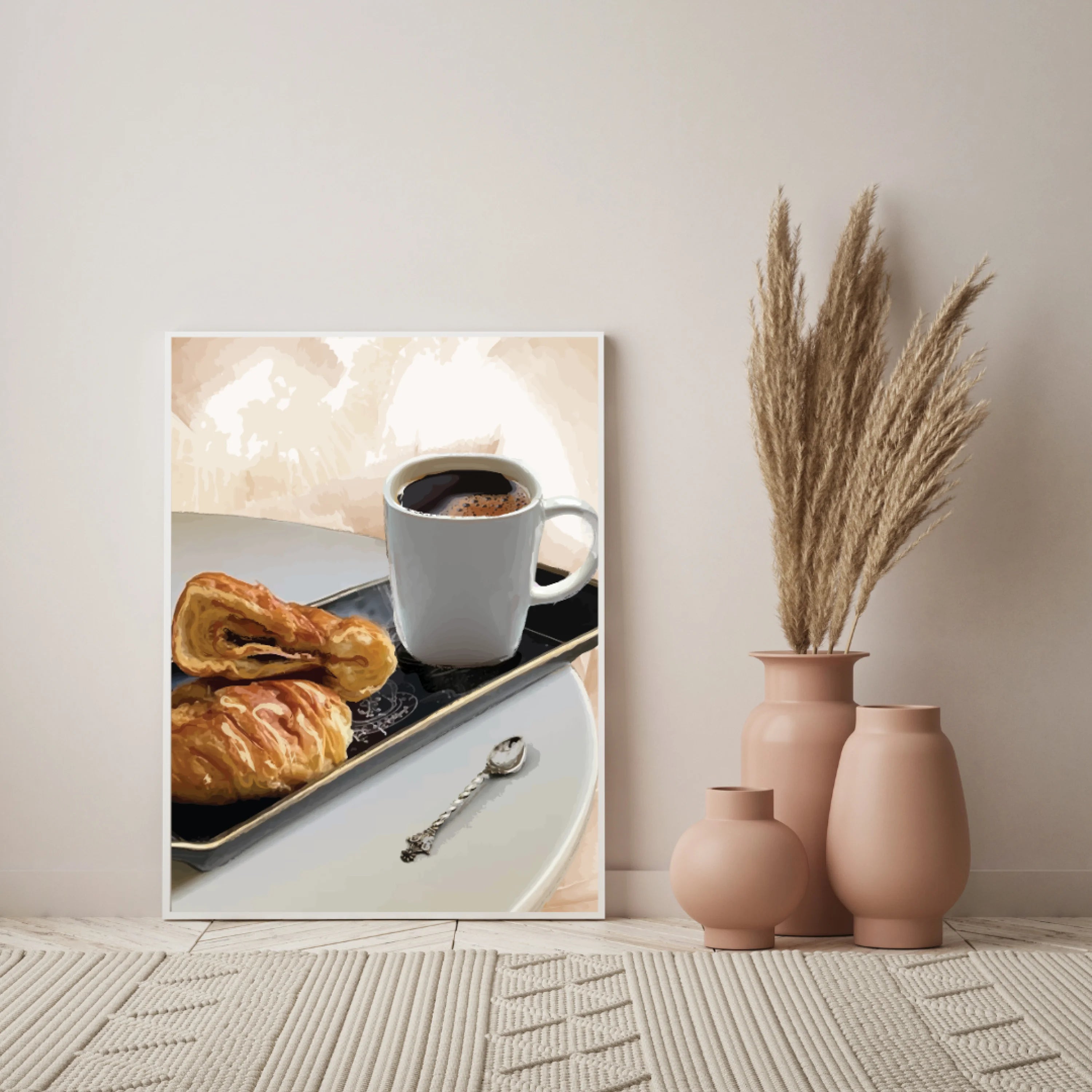 Coffee & Croissant (Smard X Anaya) Wall Art