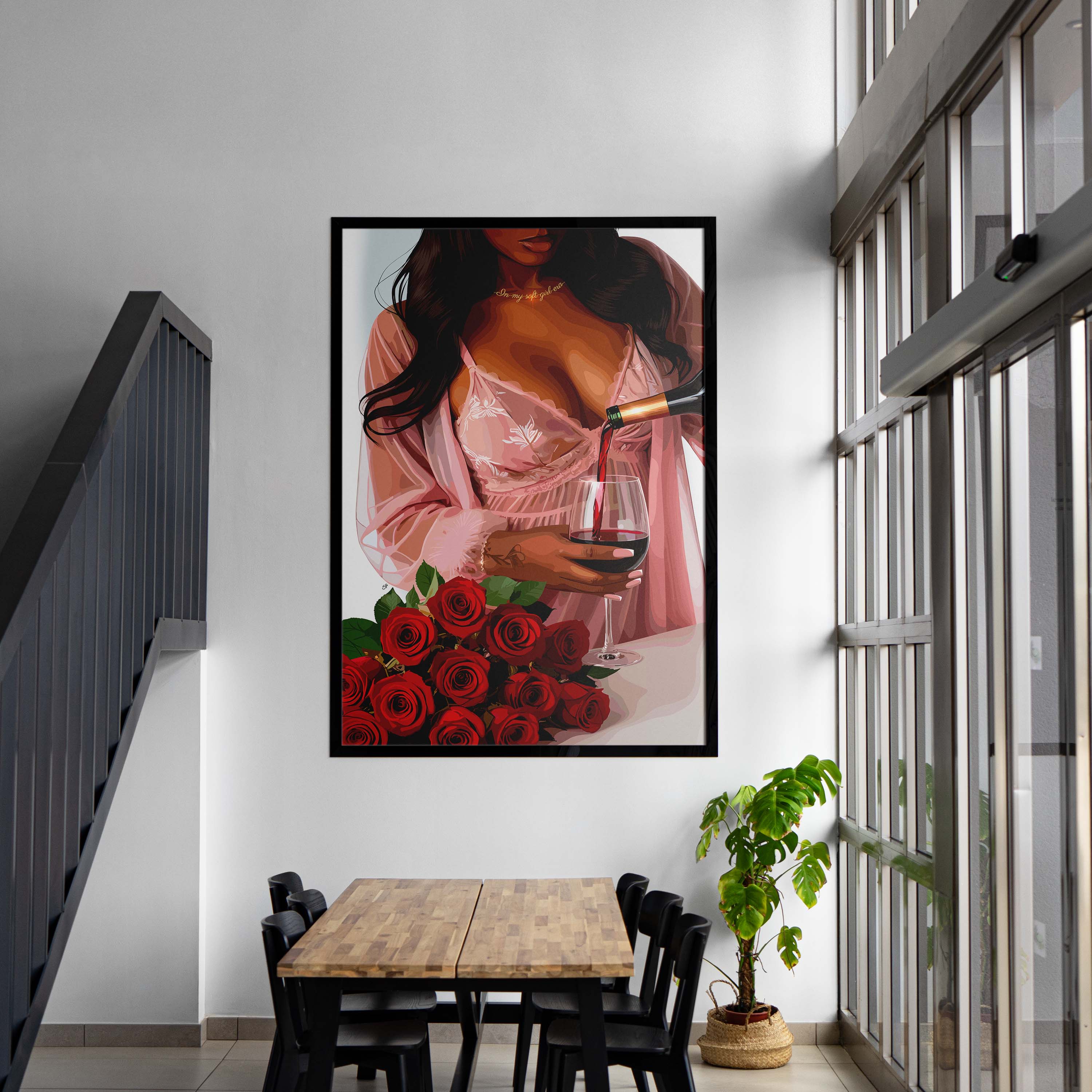 In My Soft Girl Era-wall art print featuring decorative artistic design suitable for living rooms, offices, and schools by SmardArt. Elevate your space with Black wall art that speaks to culture, identity, and creativity. At Smard, we celebrate artistry made with melanin, bringing powerful and inspiring designs to life.