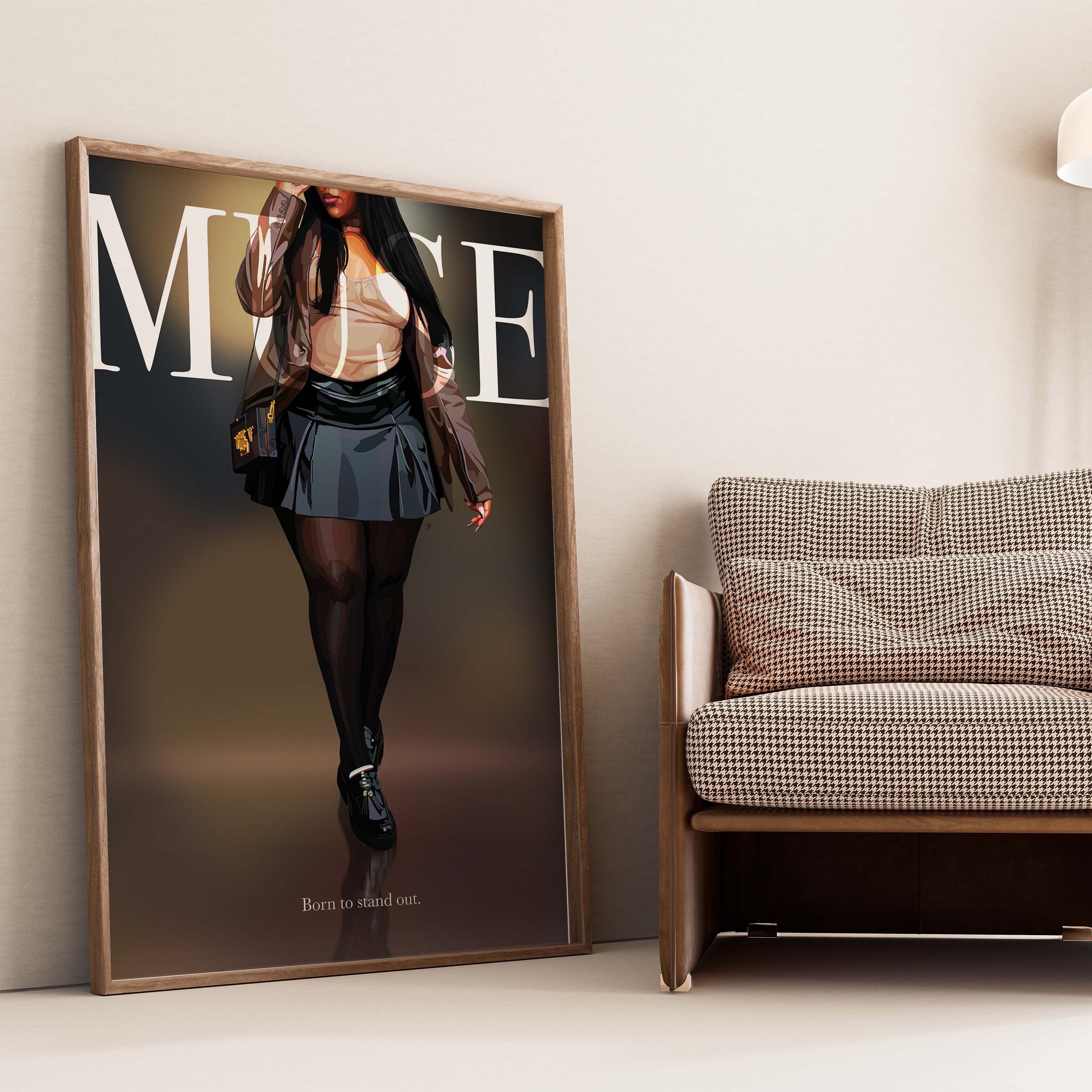 Born To Stand Out-wall art print featuring decorative artistic design suitable for living rooms, offices, and schools by SmardArt. Elevate your space with Black wall art that speaks to culture, identity, and creativity. At Smard, we celebrate artistry made with melanin, bringing powerful and inspiring designs to life.