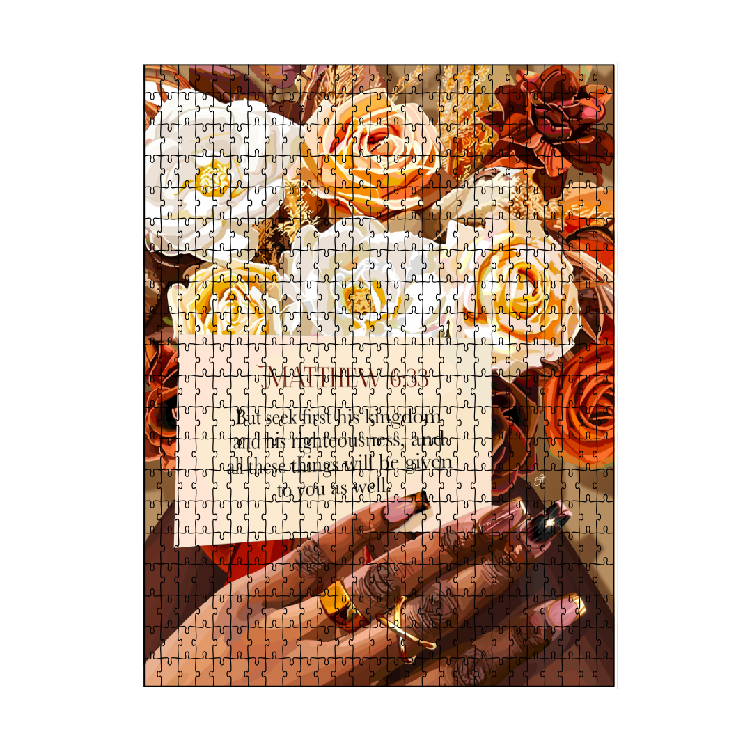 Philippians 4:7 Puzzle-wall art print featuring decorative artistic design suitable for living rooms, offices, and schools by SmardArt. Elevate your space with Black wall art that speaks to culture, identity, and creativity. At Smard, we celebrate artistry made with melanin, bringing powerful and inspiring designs to life.