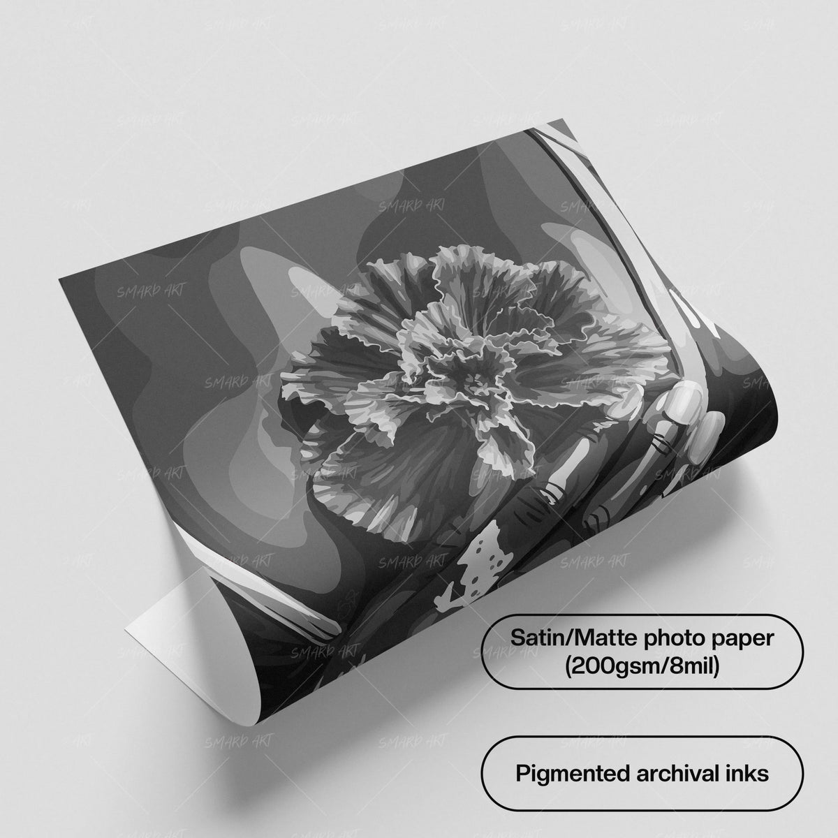 Art Heart (B/W)-wall art print featuring decorative artistic design suitable for living rooms, offices, and schools by SmardArt. Elevate your space with Black wall art that speaks to culture, identity, and creativity. At Smard, we celebrate artistry made with melanin, bringing powerful and inspiring designs to life.