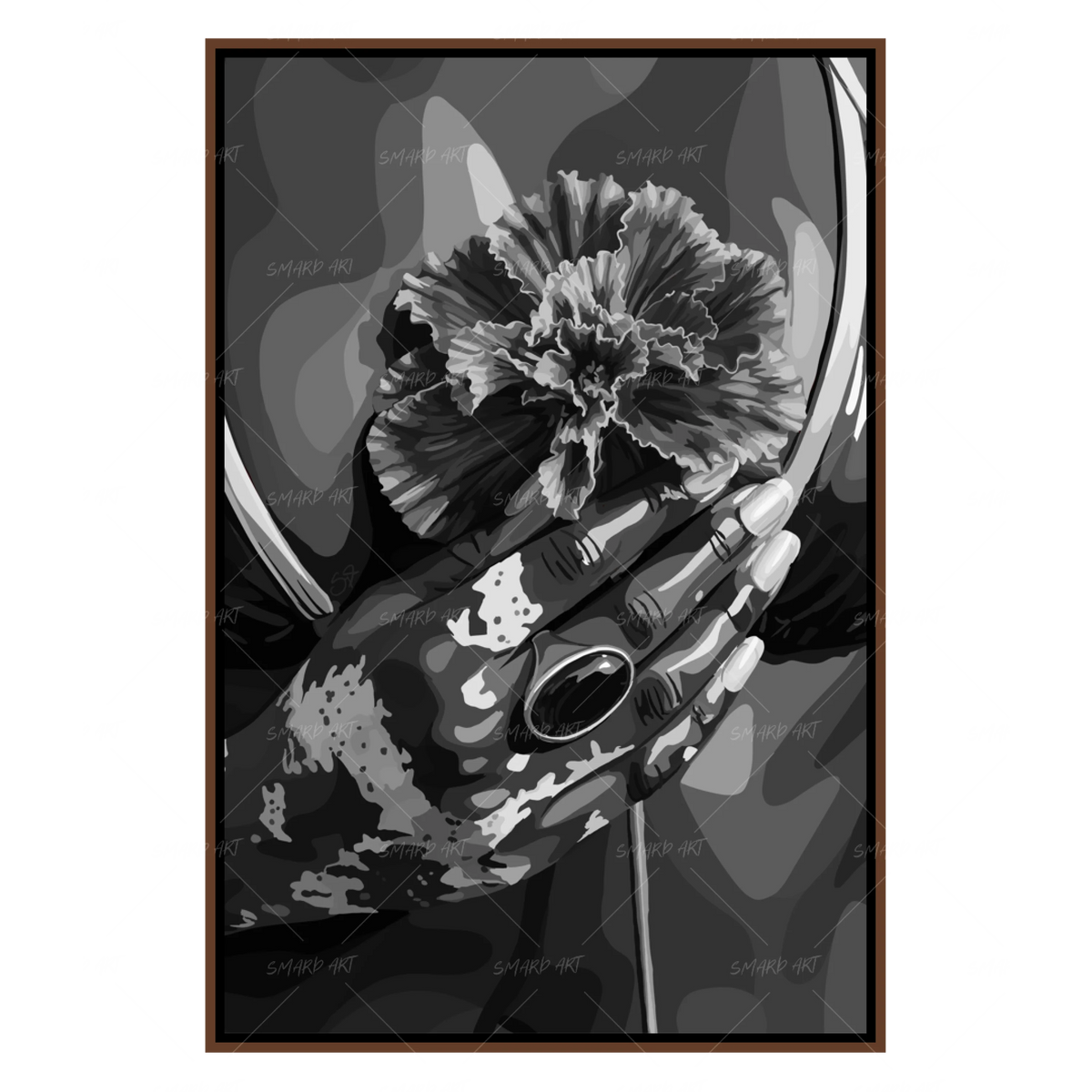 Art Heart (B/W)-wall art print featuring decorative artistic design suitable for living rooms, offices, and schools by SmardArt. Elevate your space with Black wall art that speaks to culture, identity, and creativity. At Smard, we celebrate artistry made with melanin, bringing powerful and inspiring designs to life.