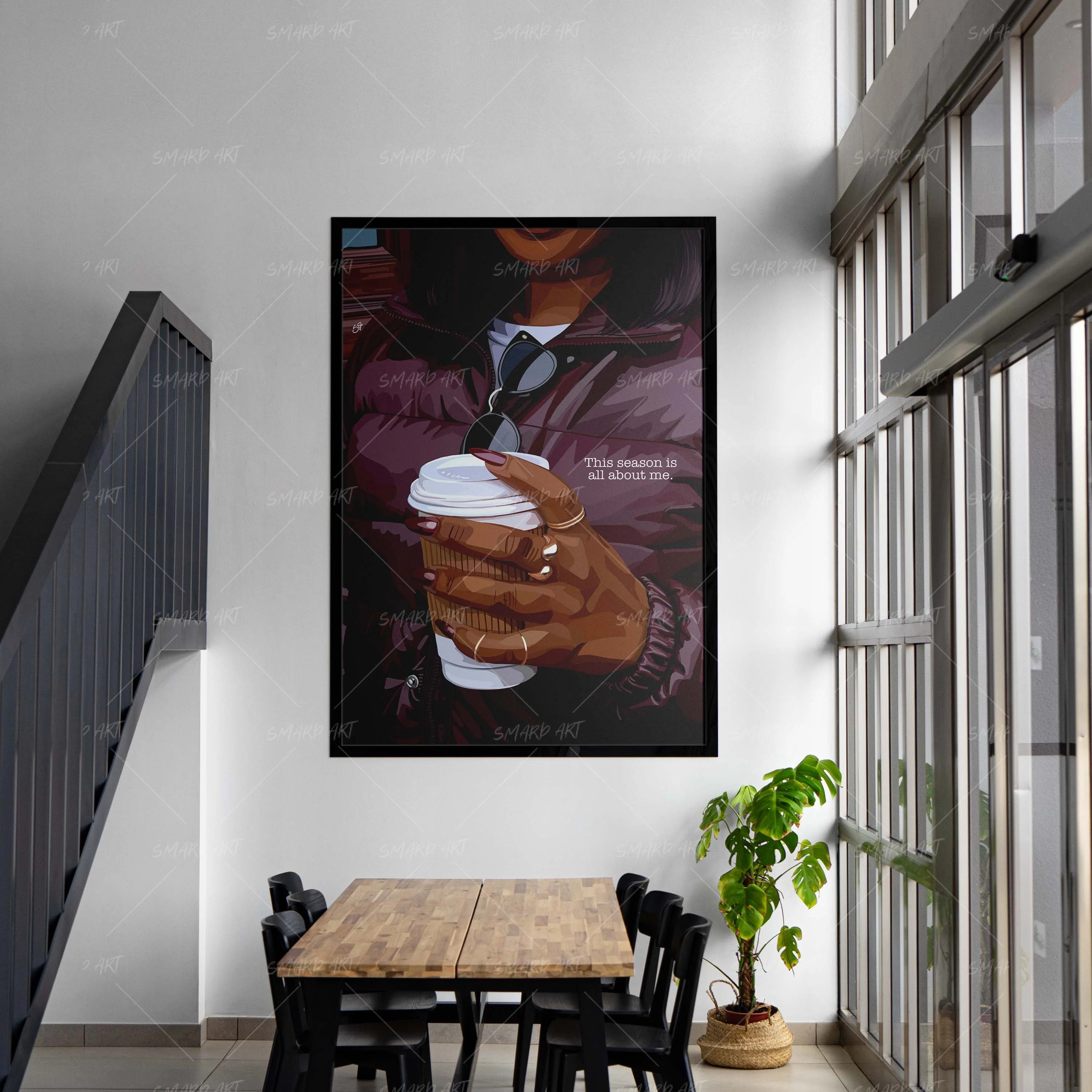 All About Me-wall art print featuring decorative artistic design suitable for living rooms, offices, and schools by SmardArt. Elevate your space with Black wall art that speaks to culture, identity, and creativity. At Smard, we celebrate artistry made with melanin, bringing powerful and inspiring designs to life.