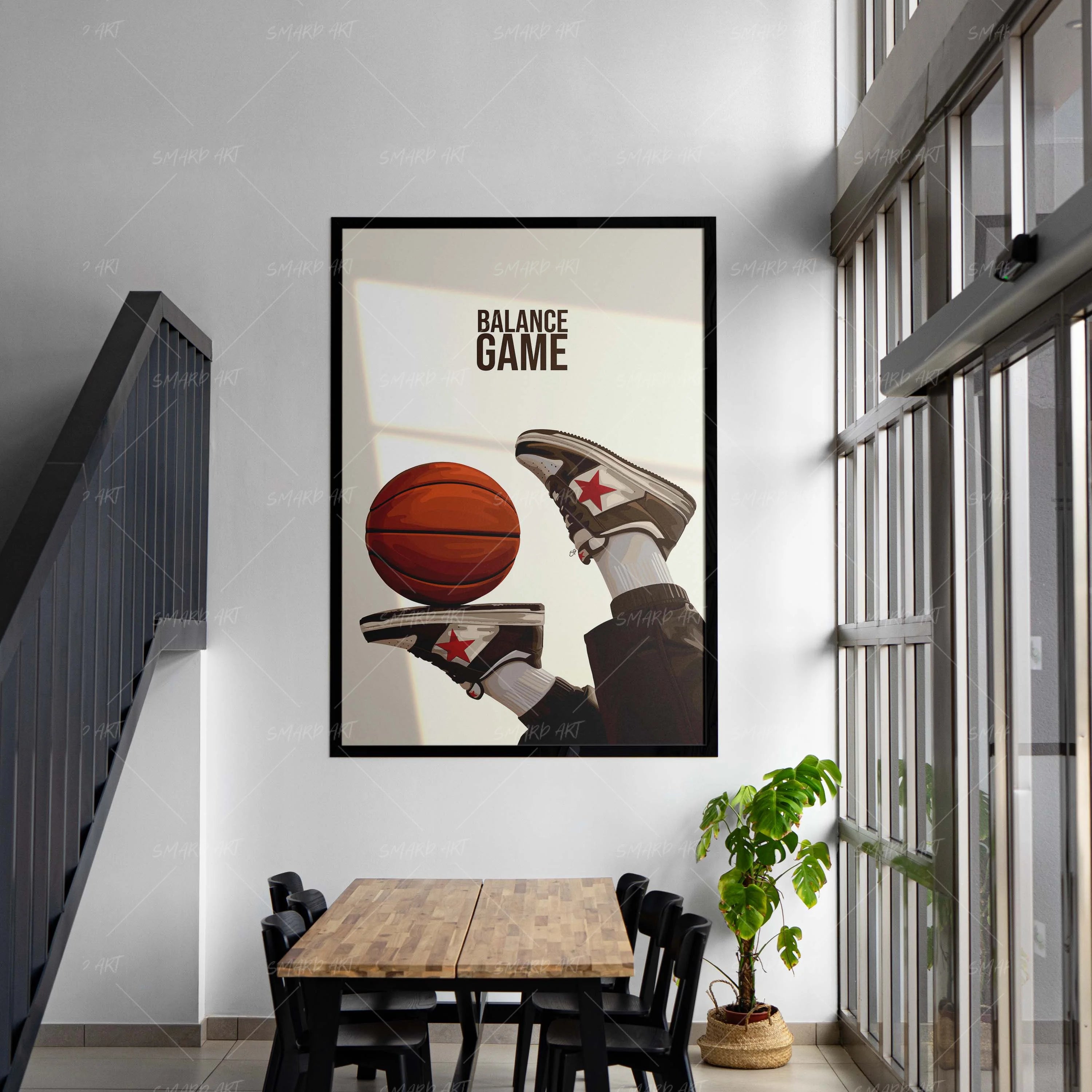 Balance Game-wall art print featuring decorative artistic design suitable for living rooms, offices, and schools by SmardArt. Elevate your space with Black wall art that speaks to culture, identity, and creativity. At Smard, we celebrate artistry made with melanin, bringing powerful and inspiring designs to life.