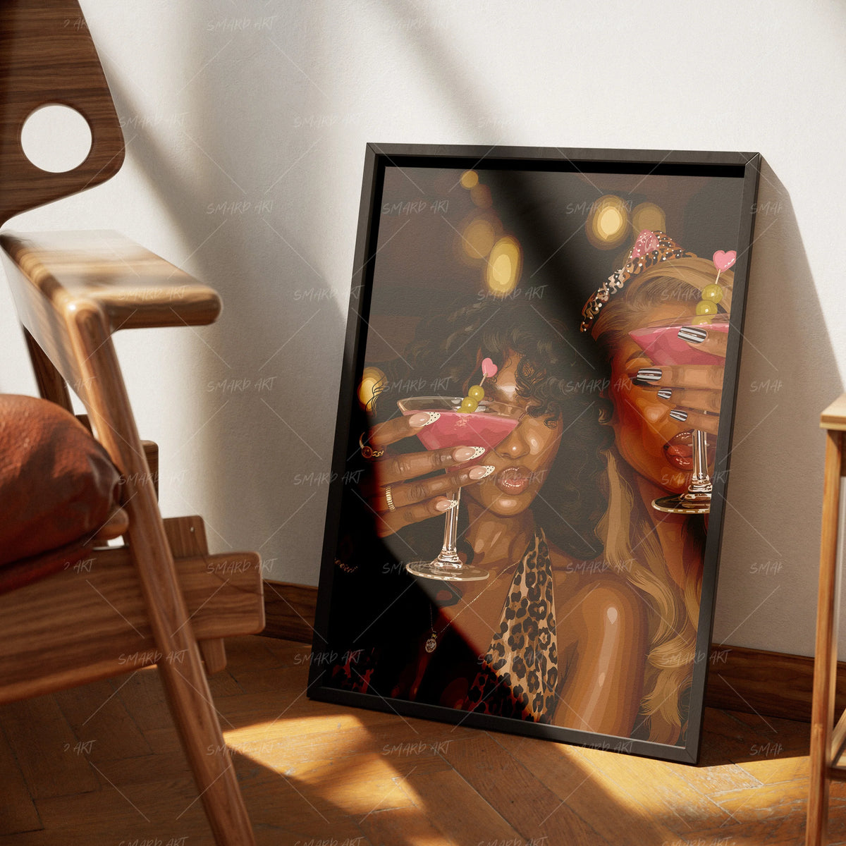 BFF Date-wall art print featuring decorative artistic design suitable for living rooms, offices, and schools by SmardArt. Elevate your space with Black wall art that speaks to culture, identity, and creativity. At Smard, we celebrate artistry made with melanin, bringing powerful and inspiring designs to life.