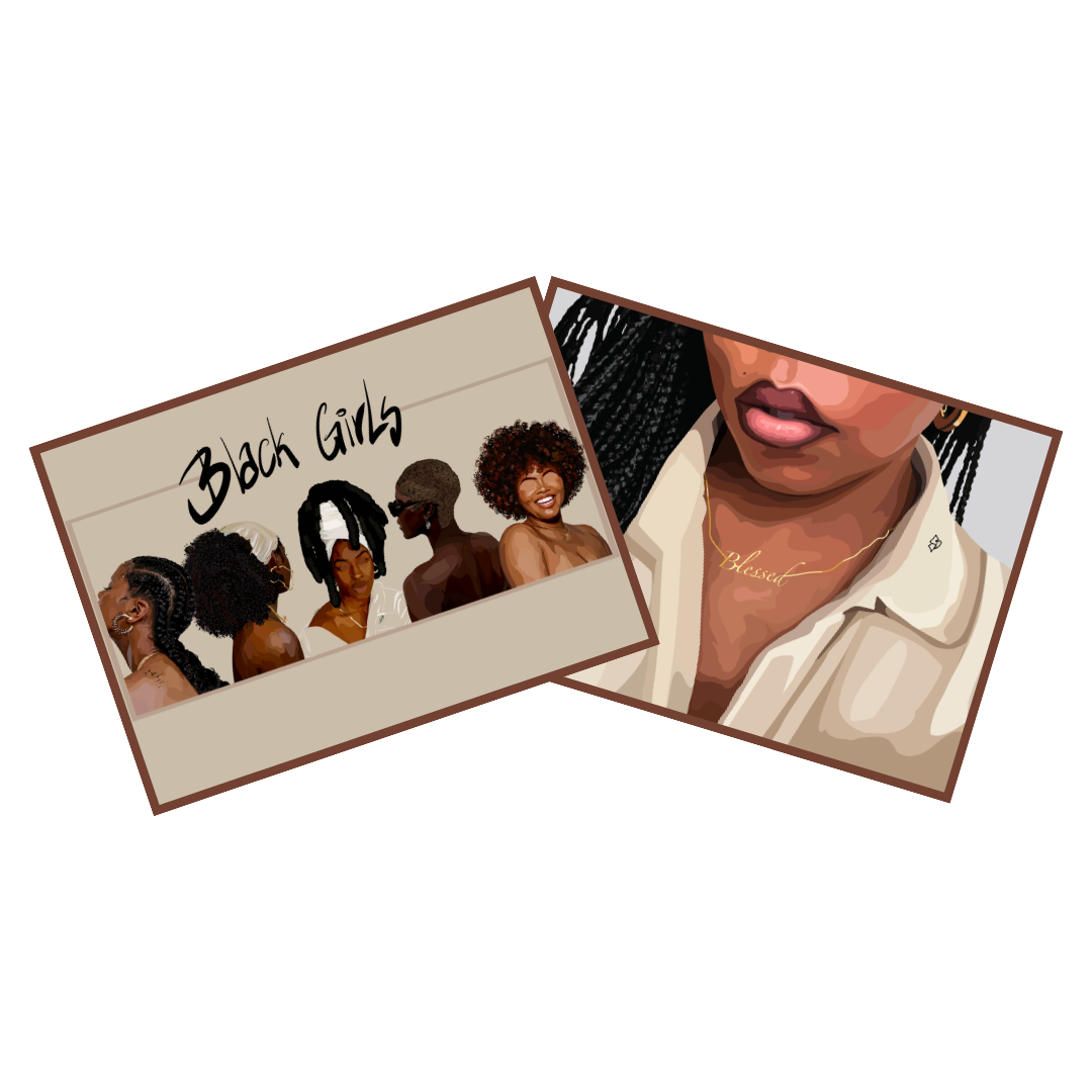 Art Print Bundle : Black Girls + Blessed