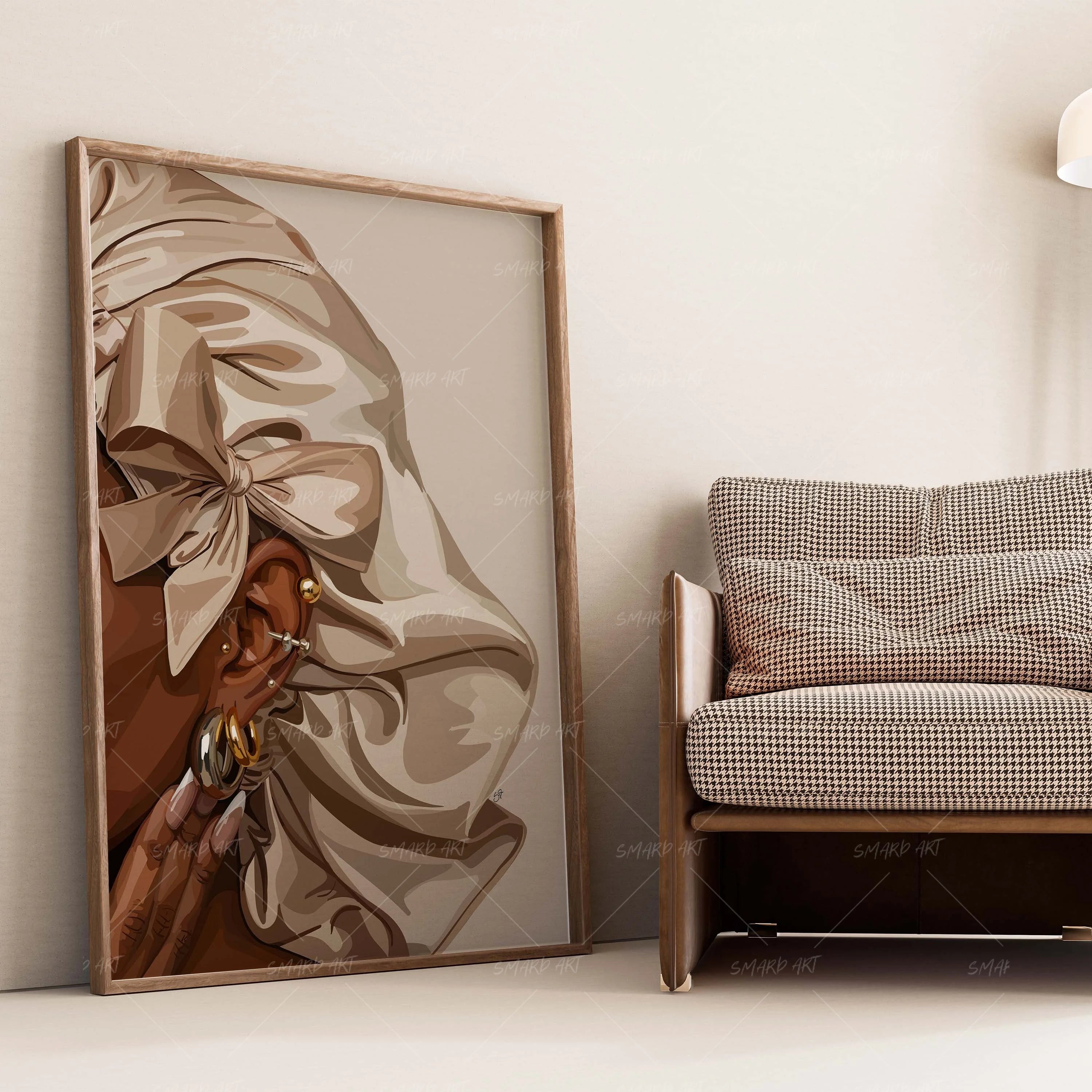 Bonnet But Cute-wall art print featuring decorative artistic design suitable for living rooms, offices, and schools by SmardArt. Elevate your space with Black wall art that speaks to culture, identity, and creativity. At Smard, we celebrate artistry made with melanin, bringing powerful and inspiring designs to life.