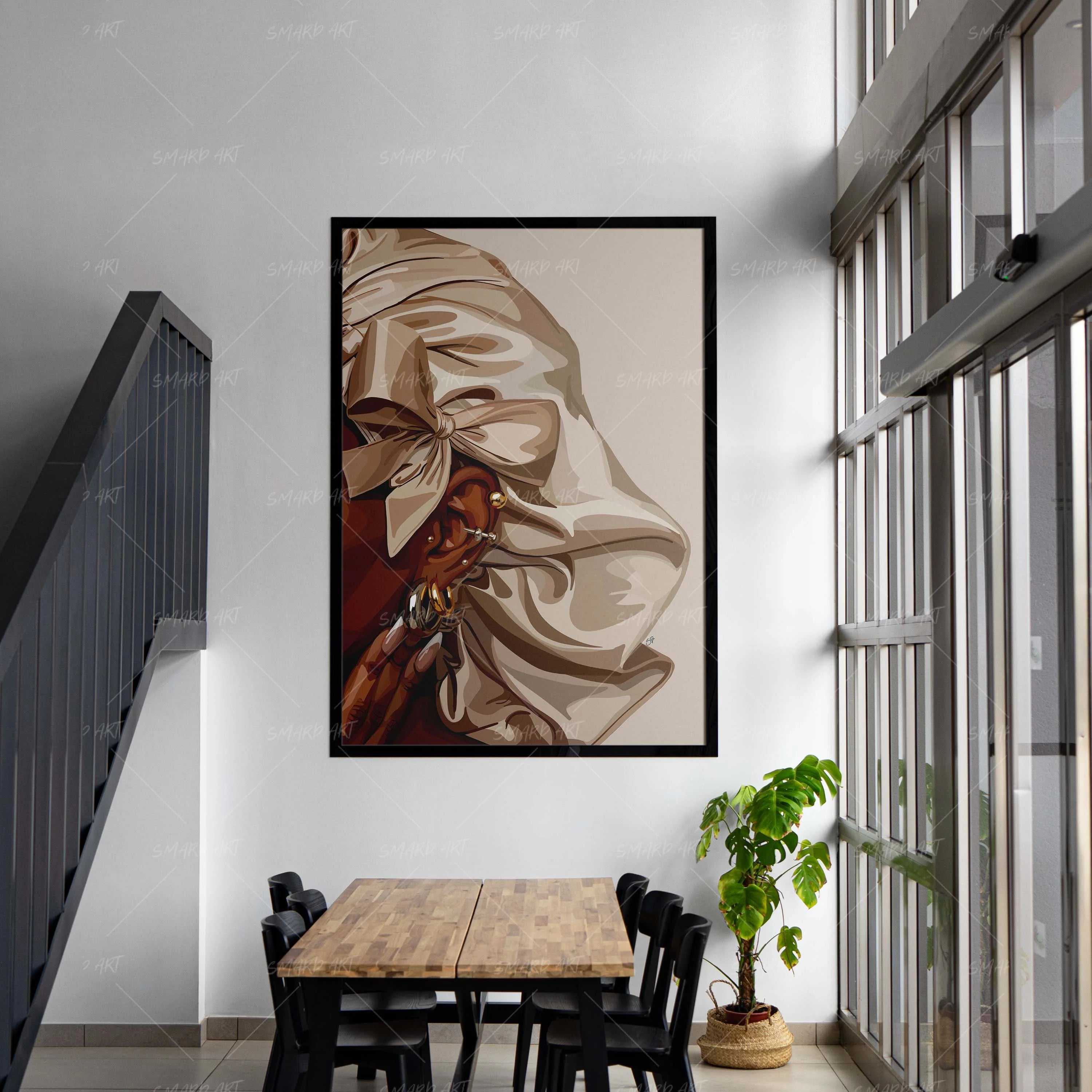 Bonnet But Cute-wall art print featuring decorative artistic design suitable for living rooms, offices, and schools by SmardArt. Elevate your space with Black wall art that speaks to culture, identity, and creativity. At Smard, we celebrate artistry made with melanin, bringing powerful and inspiring designs to life.