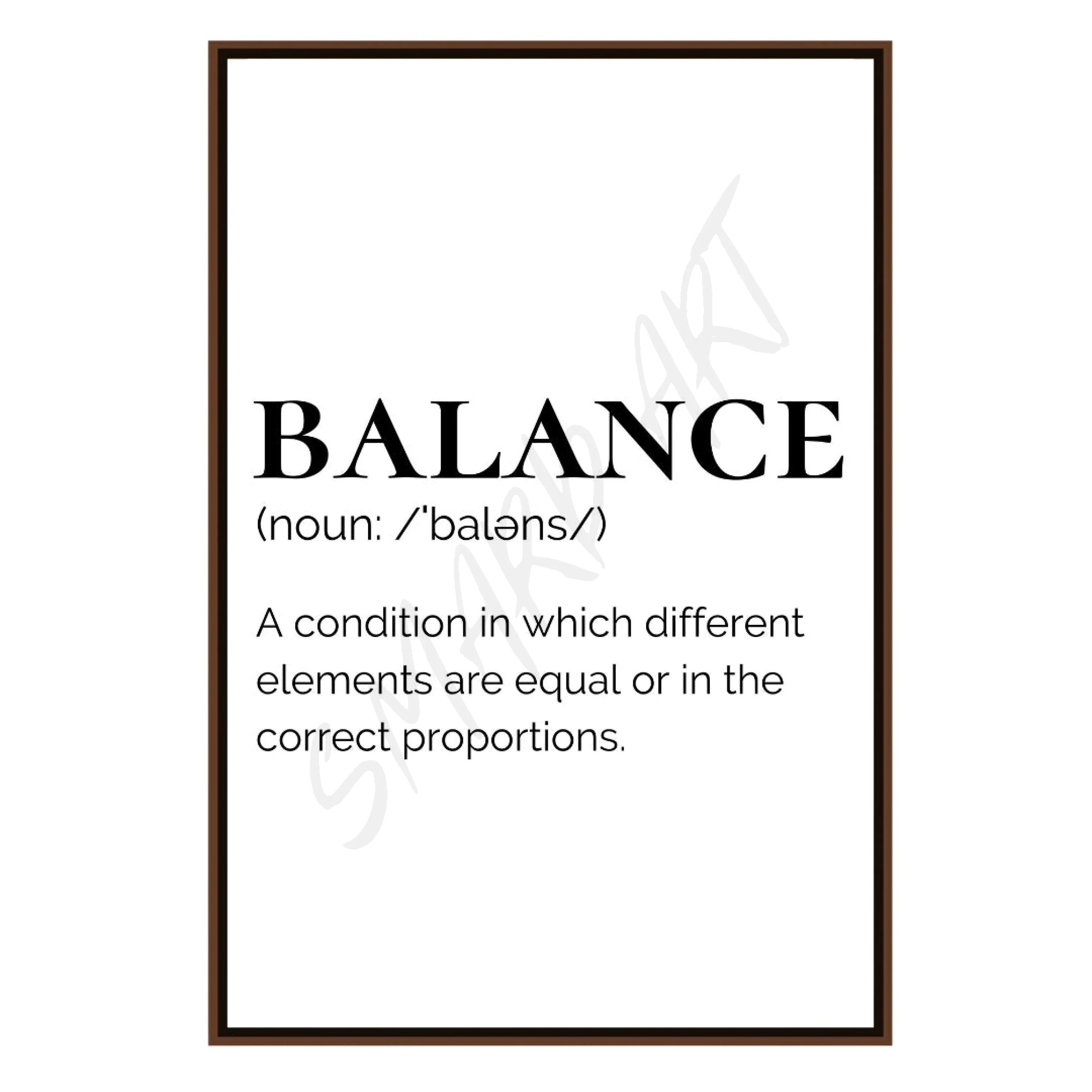 Balance- Text (Smard X Anaya) Wall Art