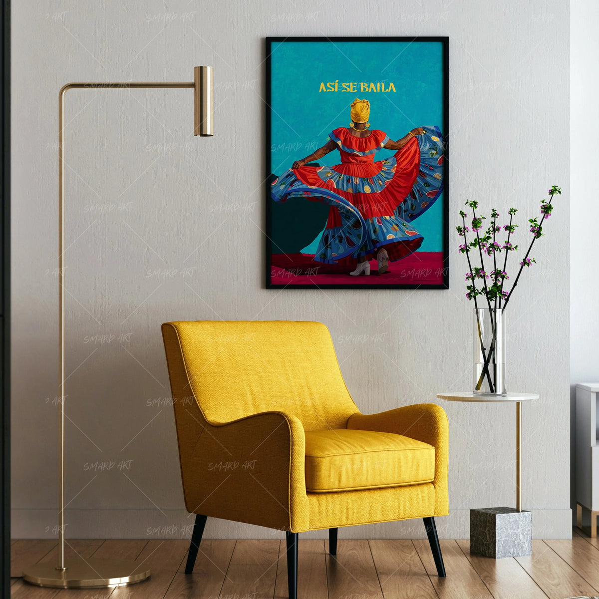 Bomba y Plena-wall art print featuring decorative artistic design suitable for living rooms, offices, and schools by SmardArt. Elevate your space with Black wall art that speaks to culture, identity, and creativity. At Smard, we celebrate artistry made with melanin, bringing powerful and inspiring designs to life.