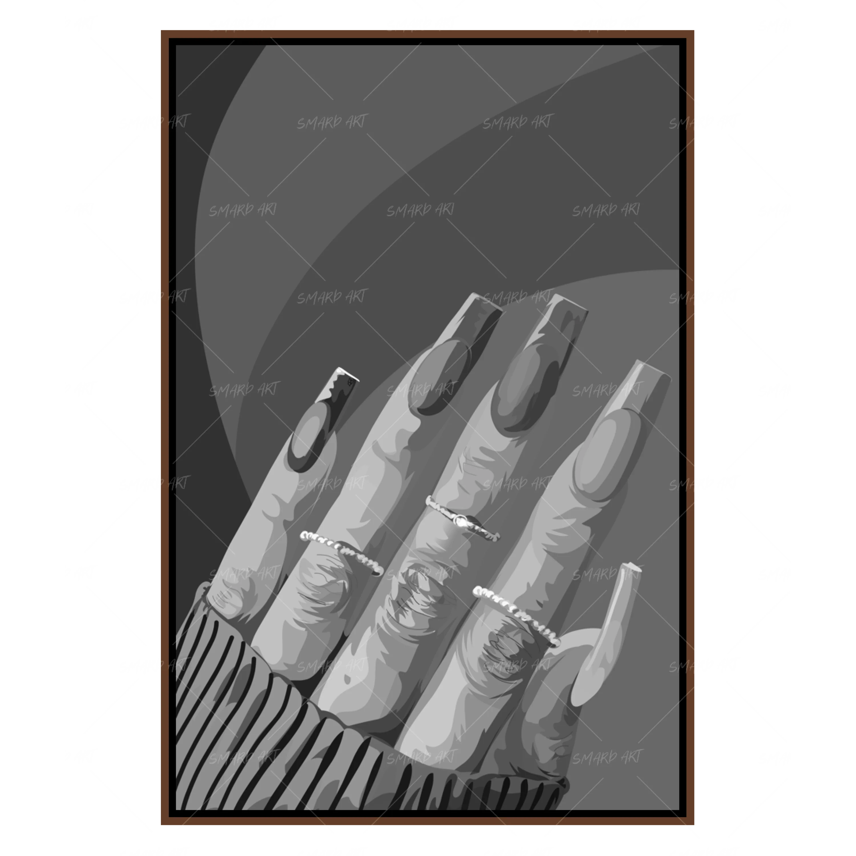 Brown Nails B&W-Smard