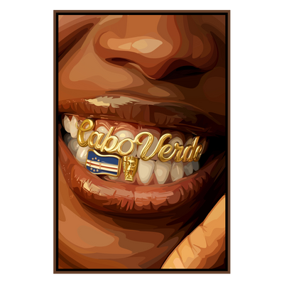 Cabo Verde Grillz-wall art print featuring decorative artistic design suitable for living rooms, offices, and schools by SmardArt. Elevate your space with Black wall art that speaks to culture, identity, and creativity. At Smard, we celebrate artistry made with melanin, bringing powerful and inspiring designs to life.