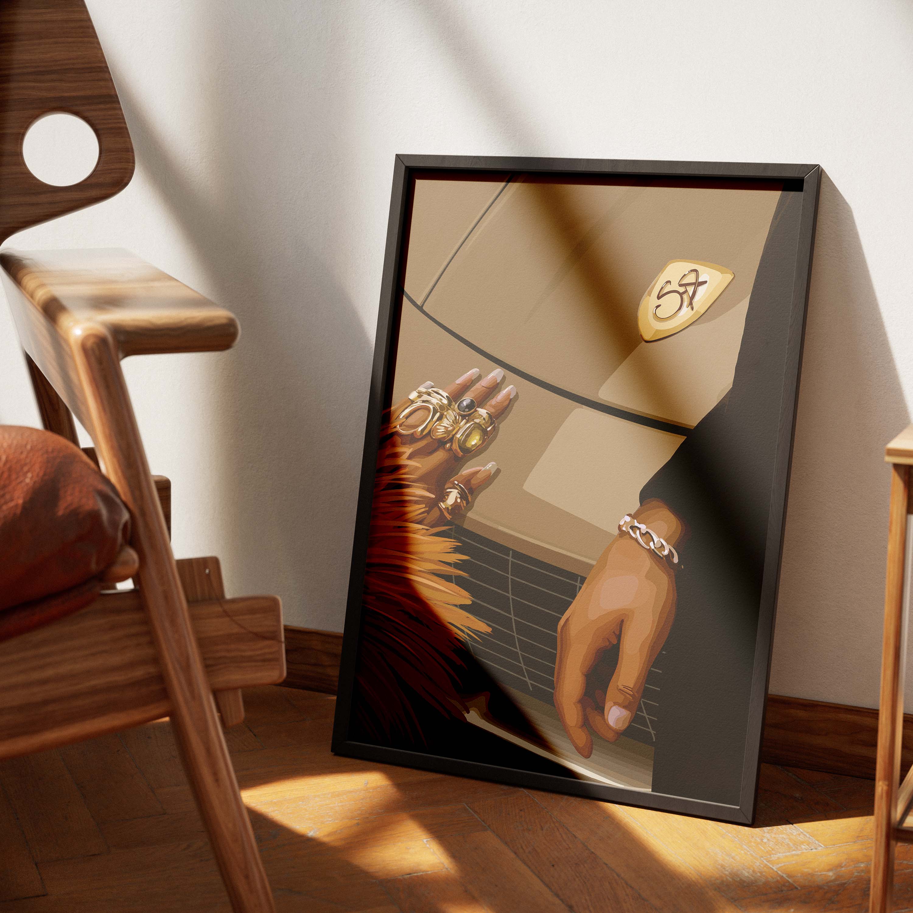 Car Connection-wall art print featuring decorative artistic design suitable for living rooms, offices, and schools by SmardArt. Elevate your space with Black wall art that speaks to culture, identity, and creativity. At Smard, we celebrate artistry made with melanin, bringing powerful and inspiring designs to life.