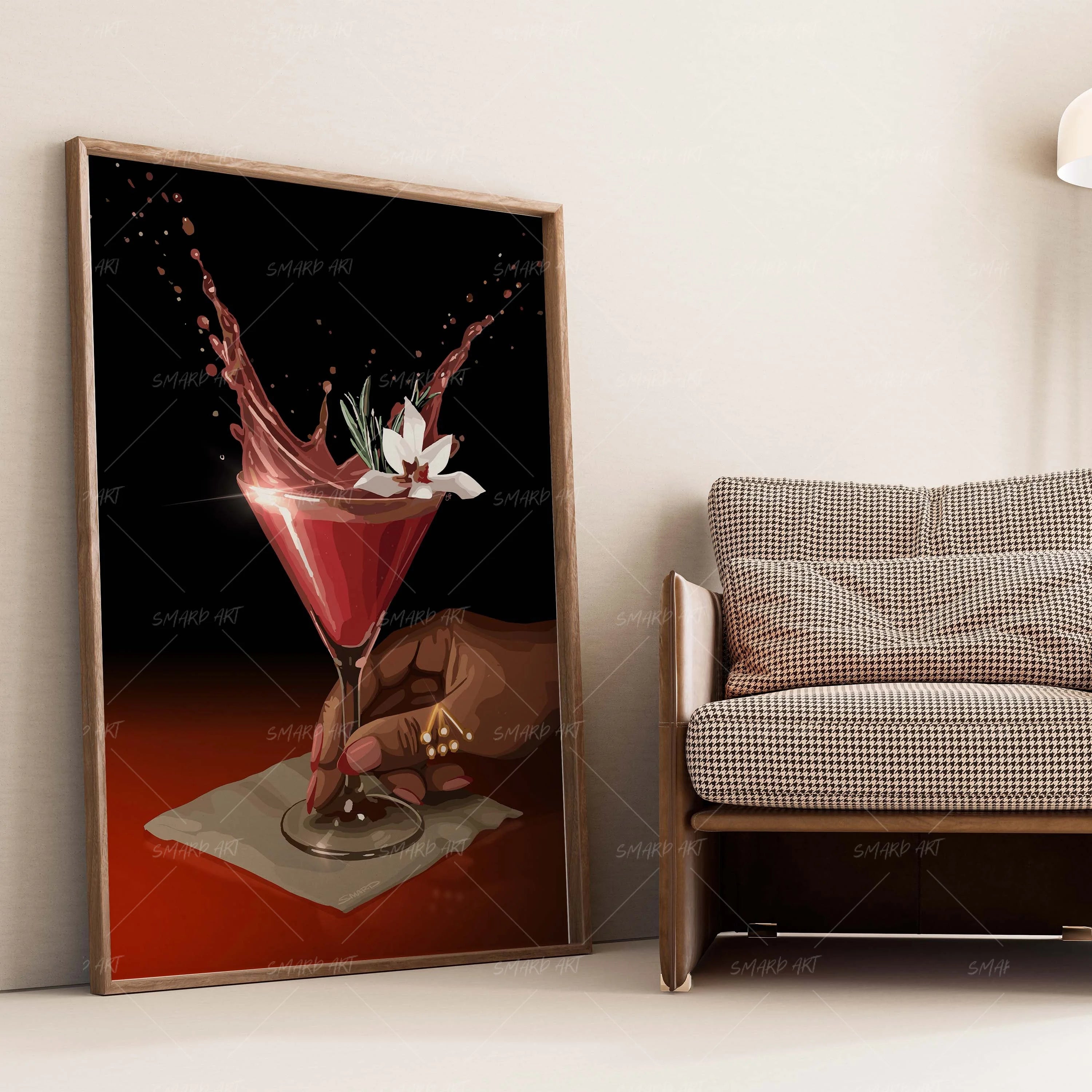 Cheers To That-wall art print featuring decorative artistic design suitable for living rooms, offices, and schools by SmardArt