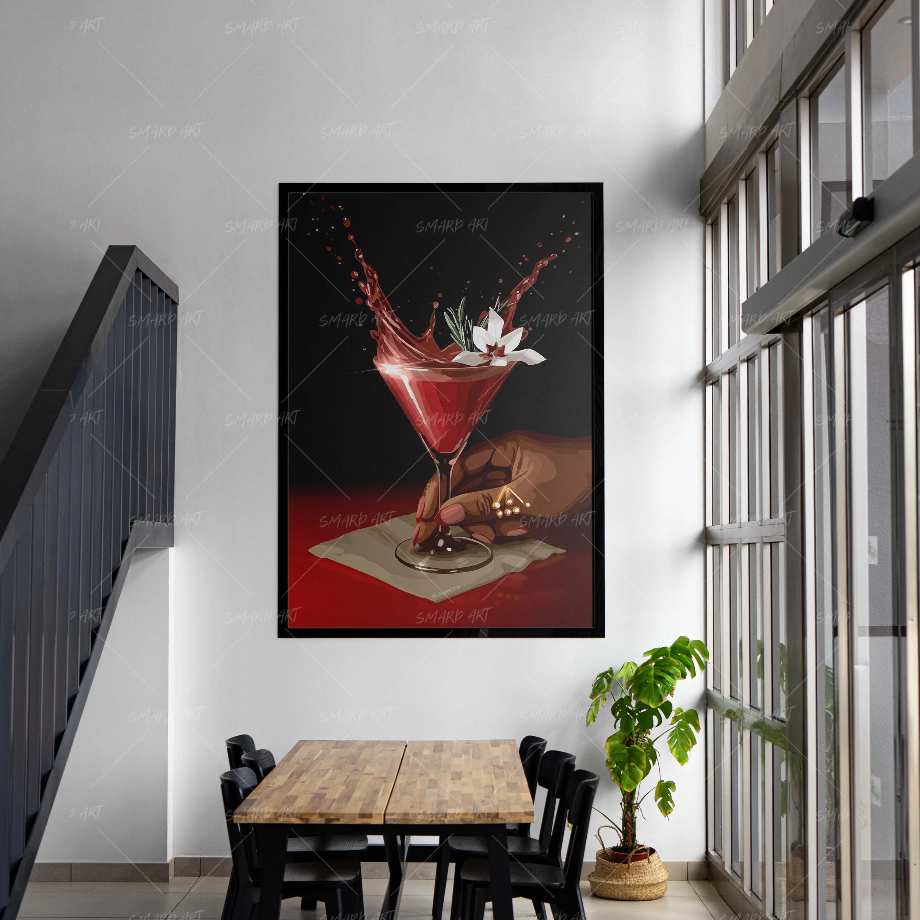 Cheers To That-wall art print featuring decorative artistic design suitable for living rooms, offices, and schools by SmardArt