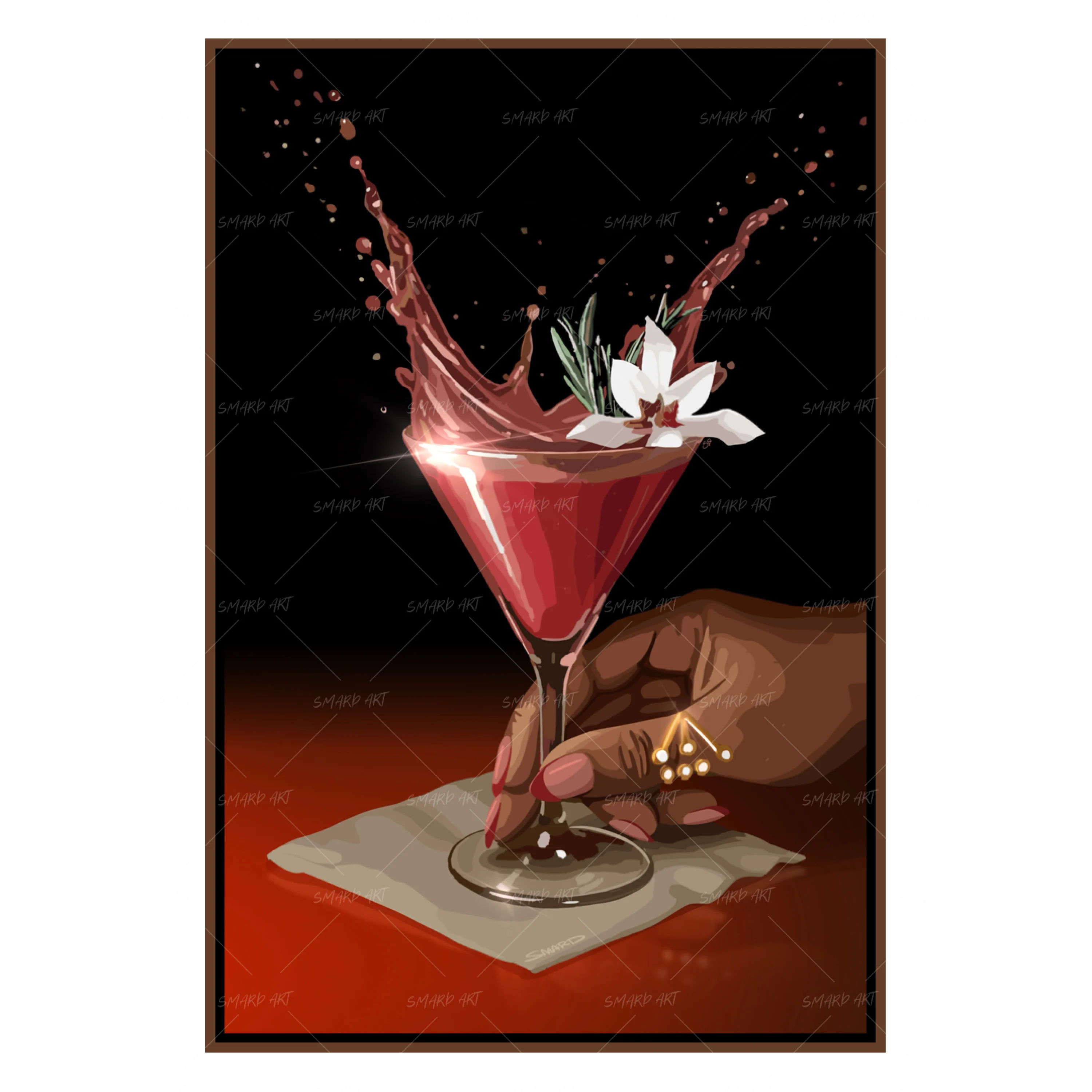 Cheers To That-wall art print featuring decorative artistic design suitable for living rooms, offices, and schools by SmardArt