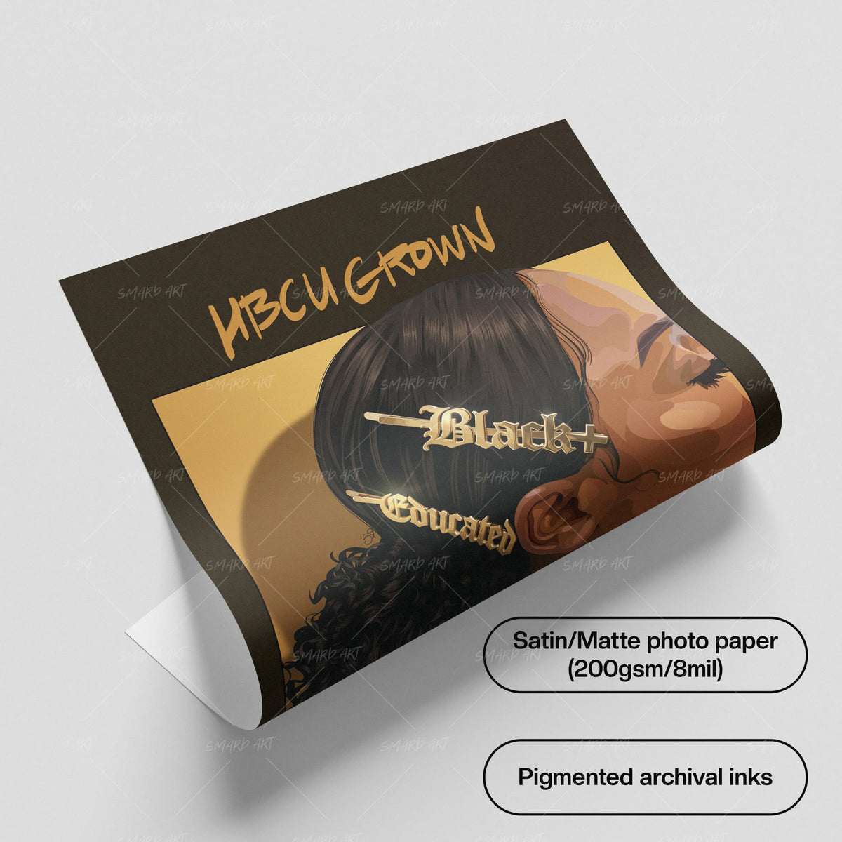 College Accessories-wall art print featuring decorative artistic design suitable for living rooms, offices, and schools by SmardArt. Elevate your space with Black wall art that speaks to culture, identity, and creativity. At Smard, we celebrate artistry made with melanin, bringing powerful and inspiring designs to life.