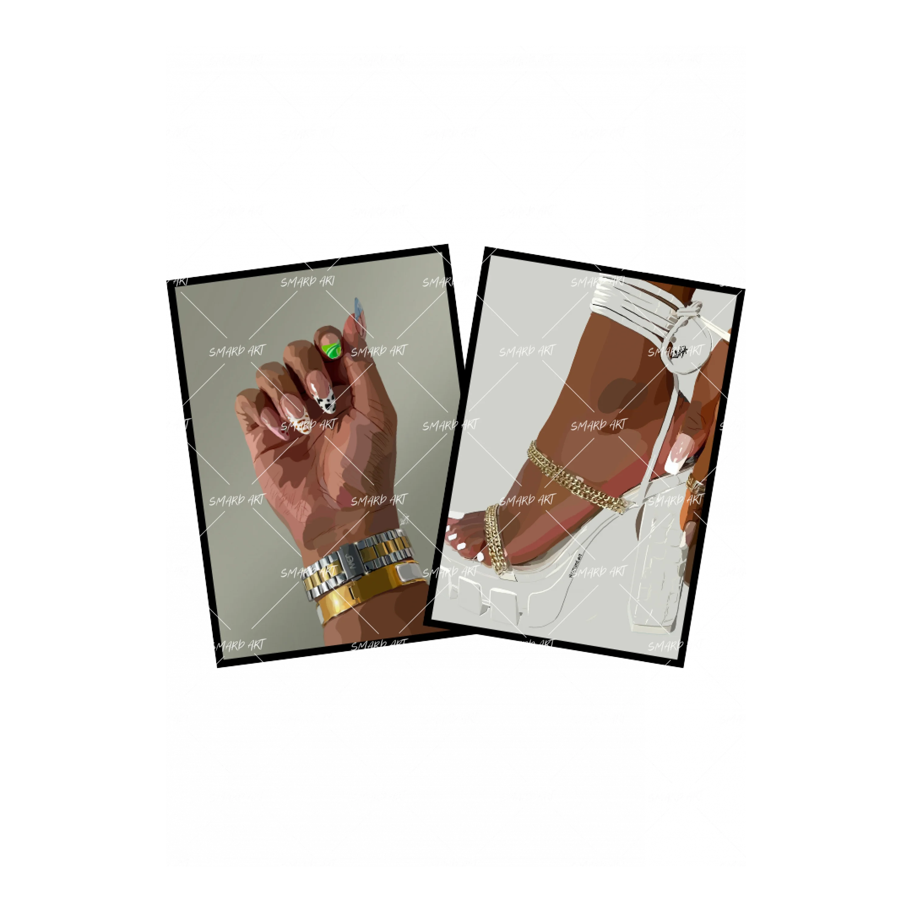 Art Print Bundle : Colourful Nails + Heel Me II