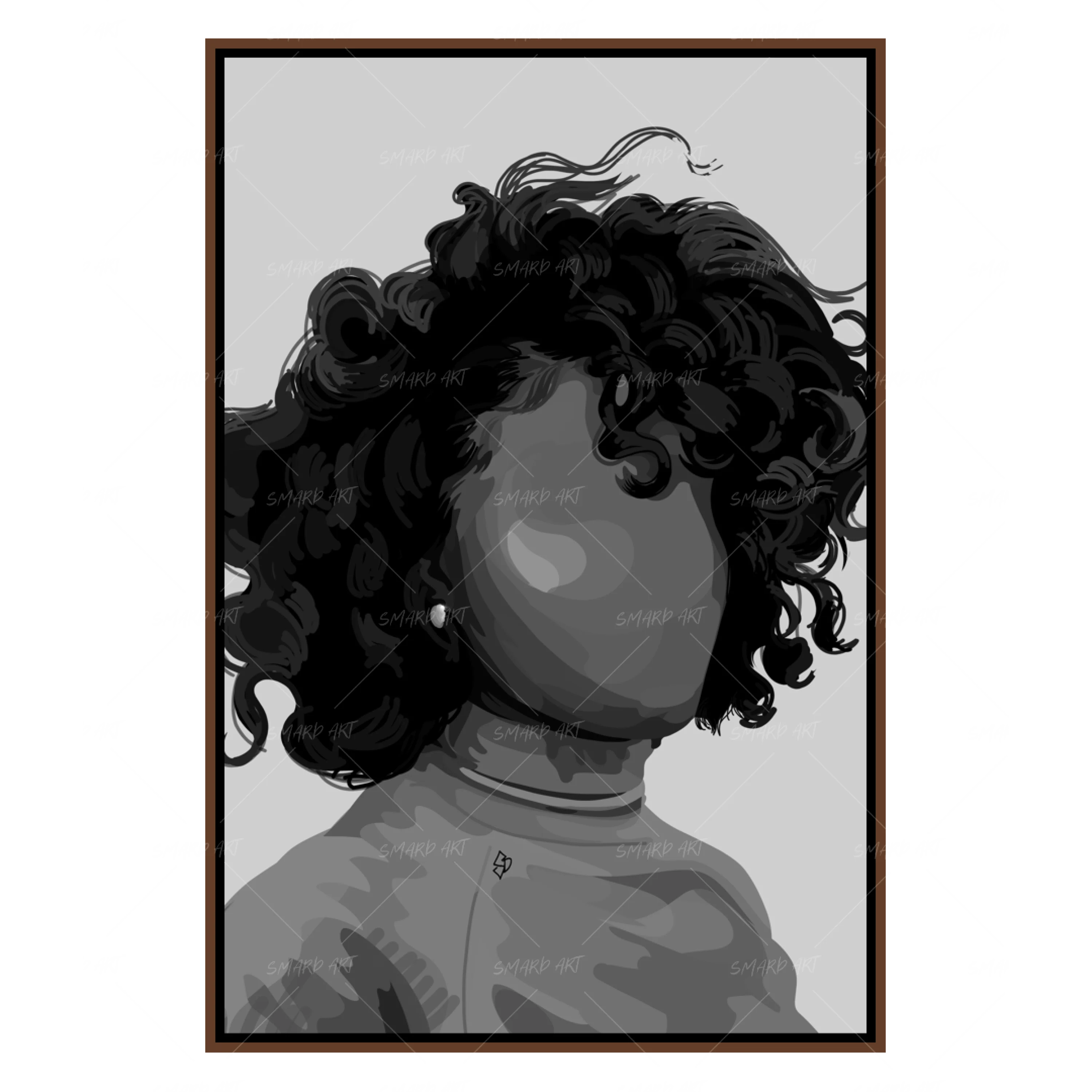 Curls & Orange B&W-Smard