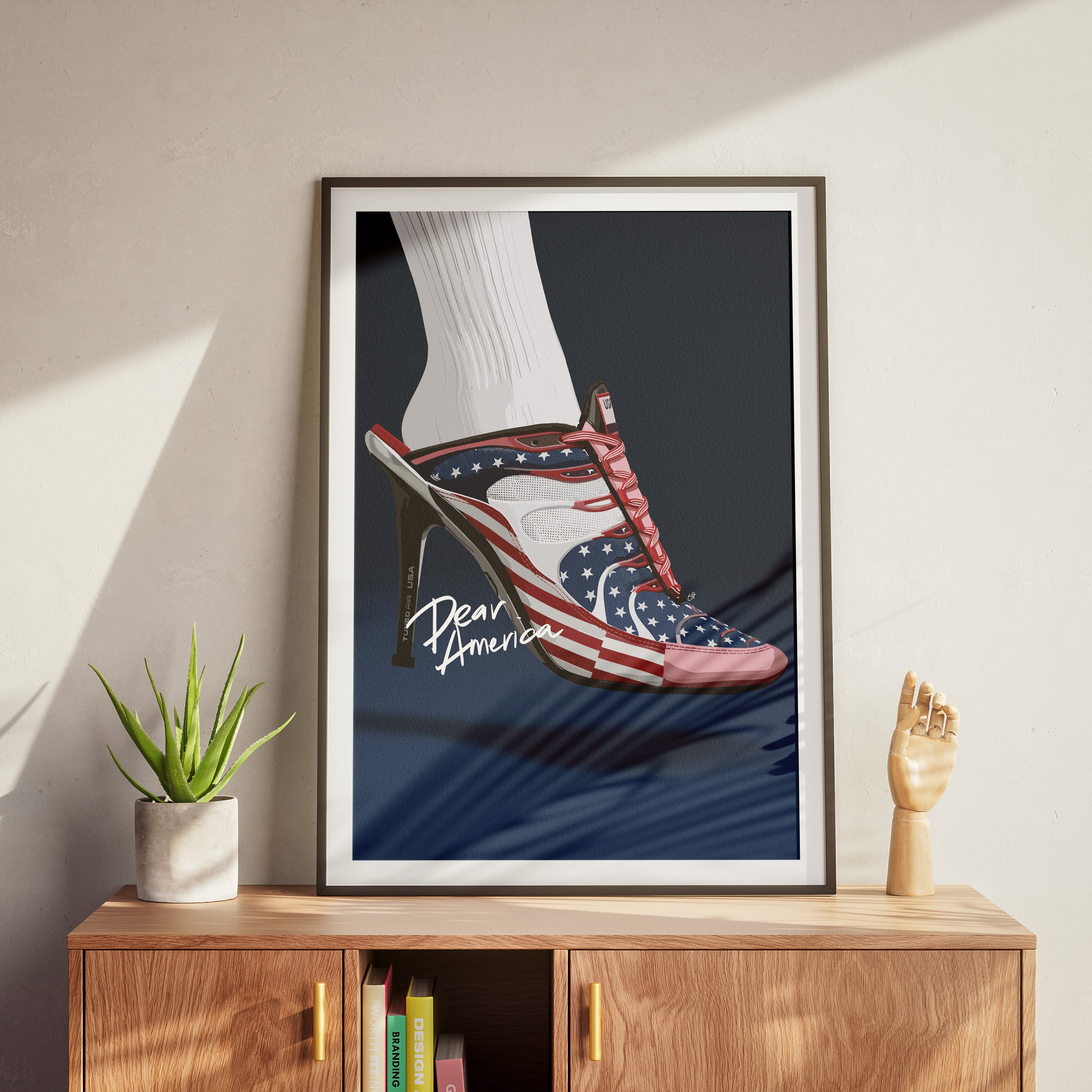 Dear America-wall art print featuring decorative artistic design suitable for living rooms, offices, and schools by SmardArt. Elevate your space with Black wall art that speaks to culture, identity, and creativity. At Smard, we celebrate artistry made with melanin, bringing powerful and inspiring designs to life.
