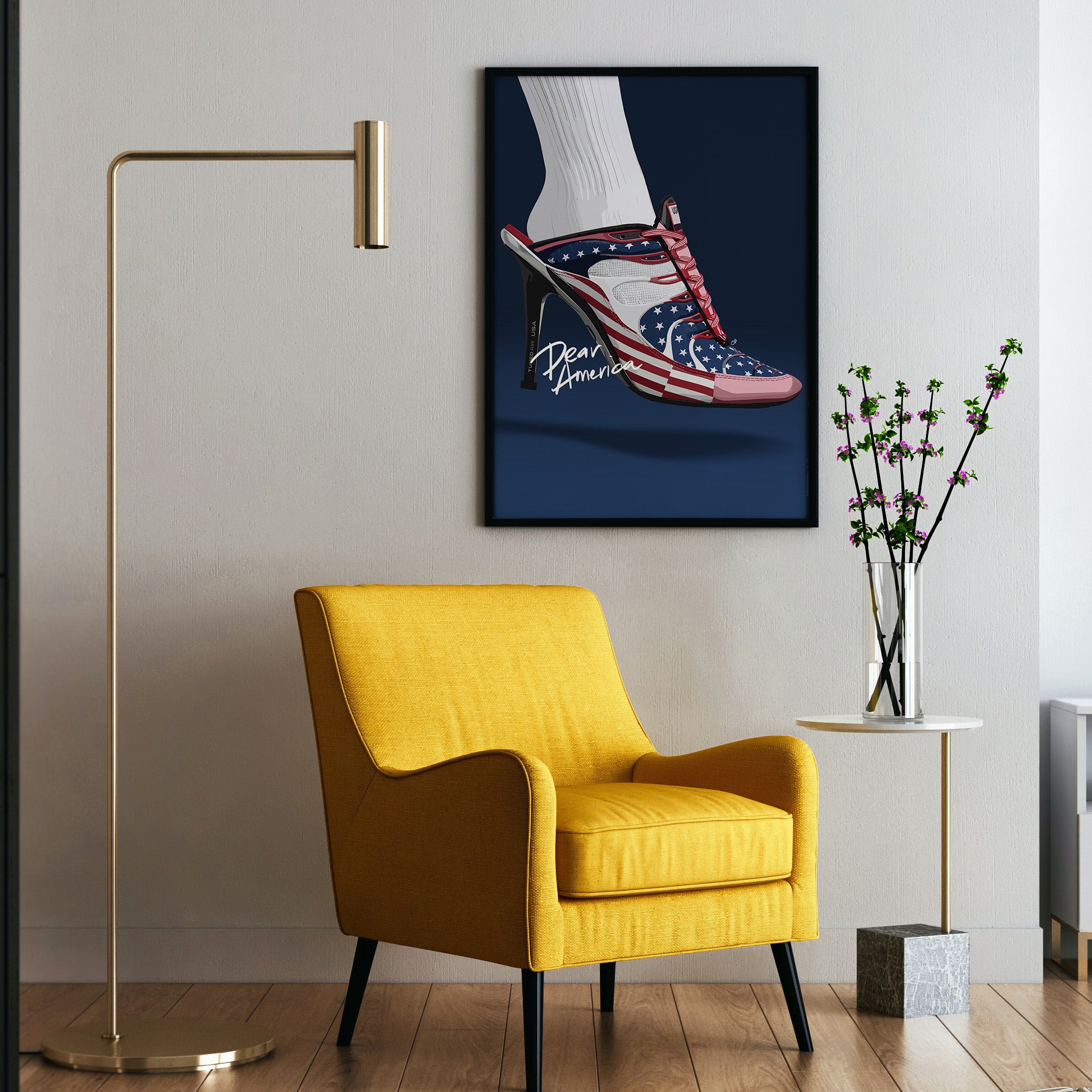 Dear America-wall art print featuring decorative artistic design suitable for living rooms, offices, and schools by SmardArt. Elevate your space with Black wall art that speaks to culture, identity, and creativity. At Smard, we celebrate artistry made with melanin, bringing powerful and inspiring designs to life.