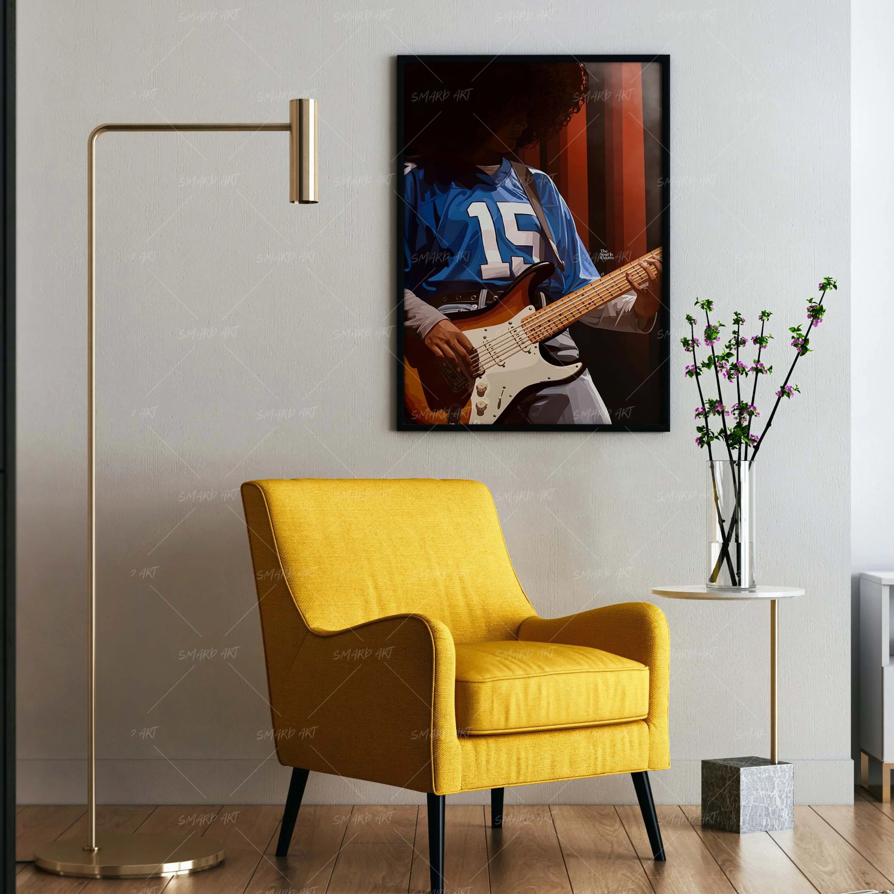 Frequencies On Fire-wall art print featuring decorative artistic design suitable for living rooms, offices, and schools by SmardArt. Elevate your space with Black wall art that speaks to culture, identity, and creativity. At Smard, we celebrate artistry made with melanin, bringing powerful and inspiring designs to life.