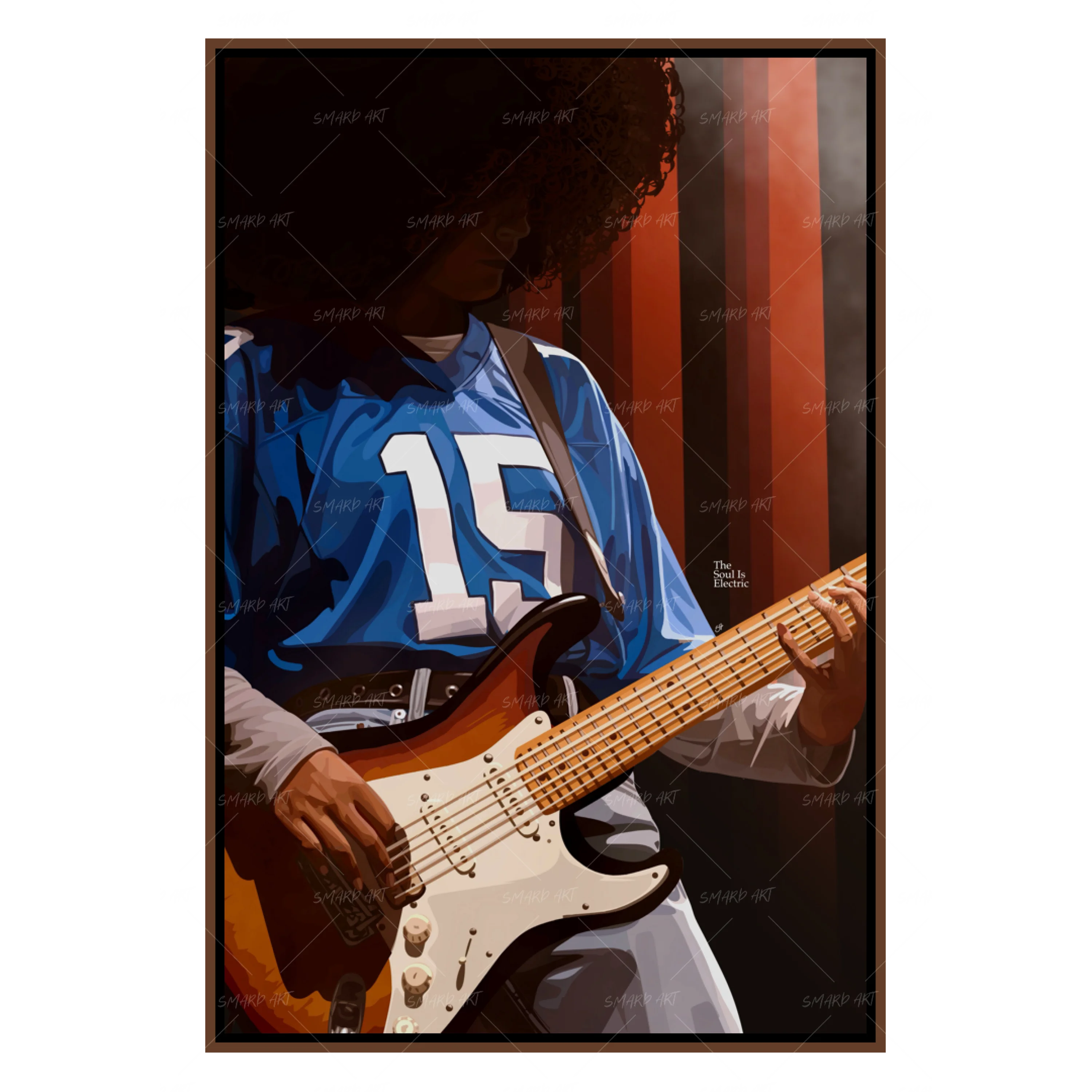 Frequencies On Fire-wall art print featuring decorative artistic design suitable for living rooms, offices, and schools by SmardArt. Elevate your space with Black wall art that speaks to culture, identity, and creativity. At Smard, we celebrate artistry made with melanin, bringing powerful and inspiring designs to life.