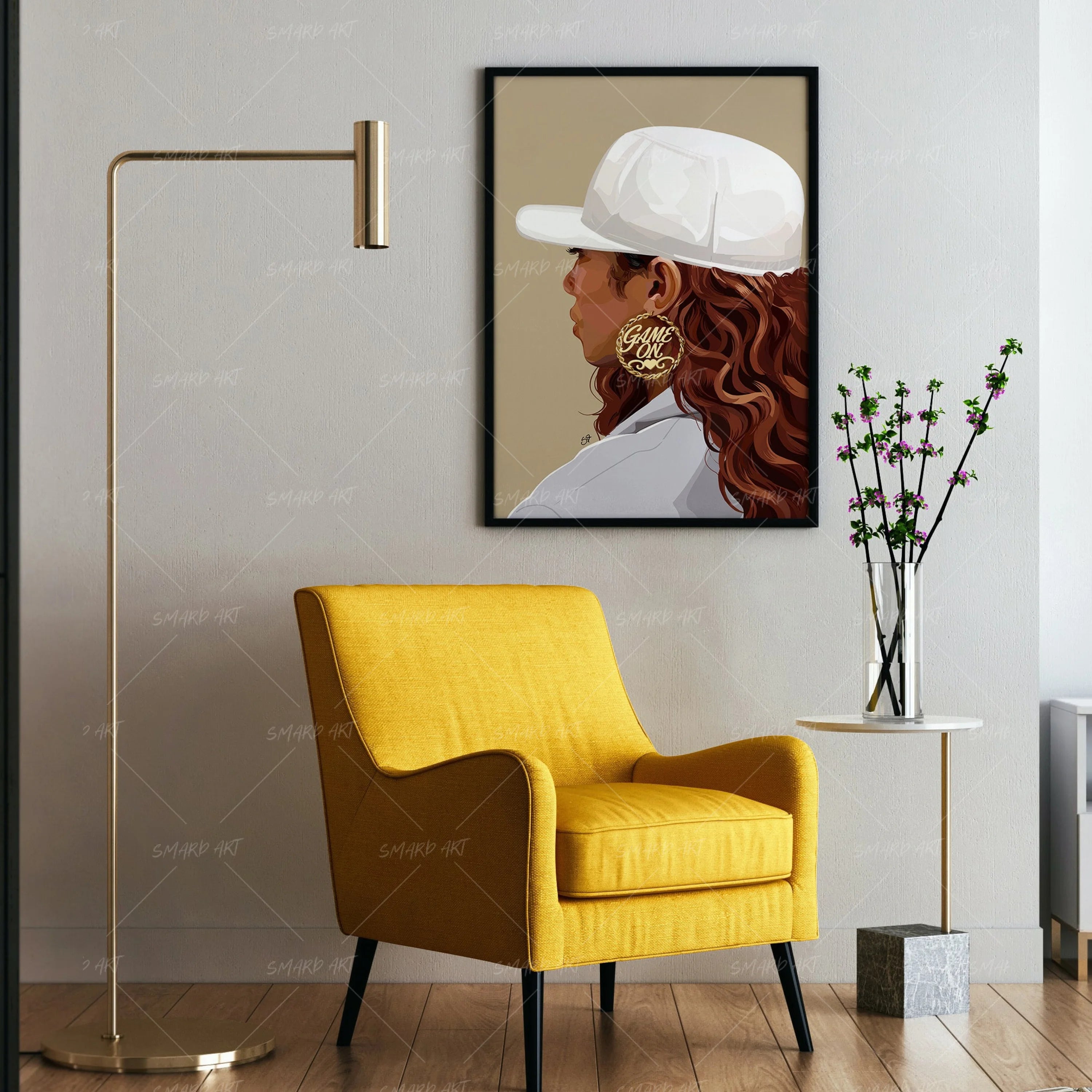 Game On-wall art print featuring decorative artistic design suitable for living rooms, offices, and schools by SmardArt. Elevate your space with Black wall art that speaks to culture, identity, and creativity. At Smard, we celebrate artistry made with melanin, bringing powerful and inspiring designs to life.