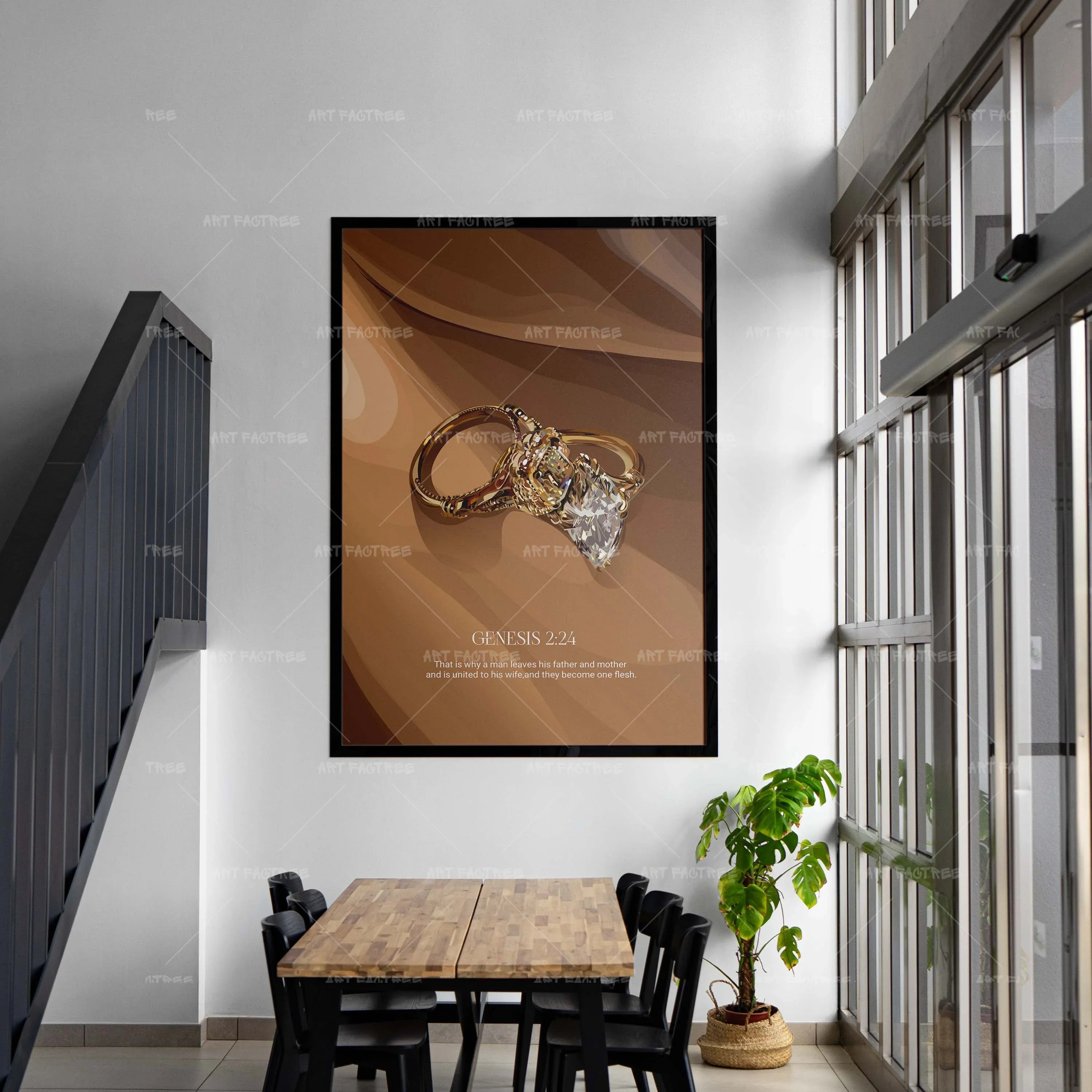 Genesis 2:24 (Smard X Anaya)-wall art print featuring decorative artistic design suitable for living rooms, offices, and schools by SmardArt. Elevate your space with Black wall art that speaks to culture, identity, and creativity. At Smard, we celebrate artistry made with melanin, bringing powerful and inspiring designs to life.