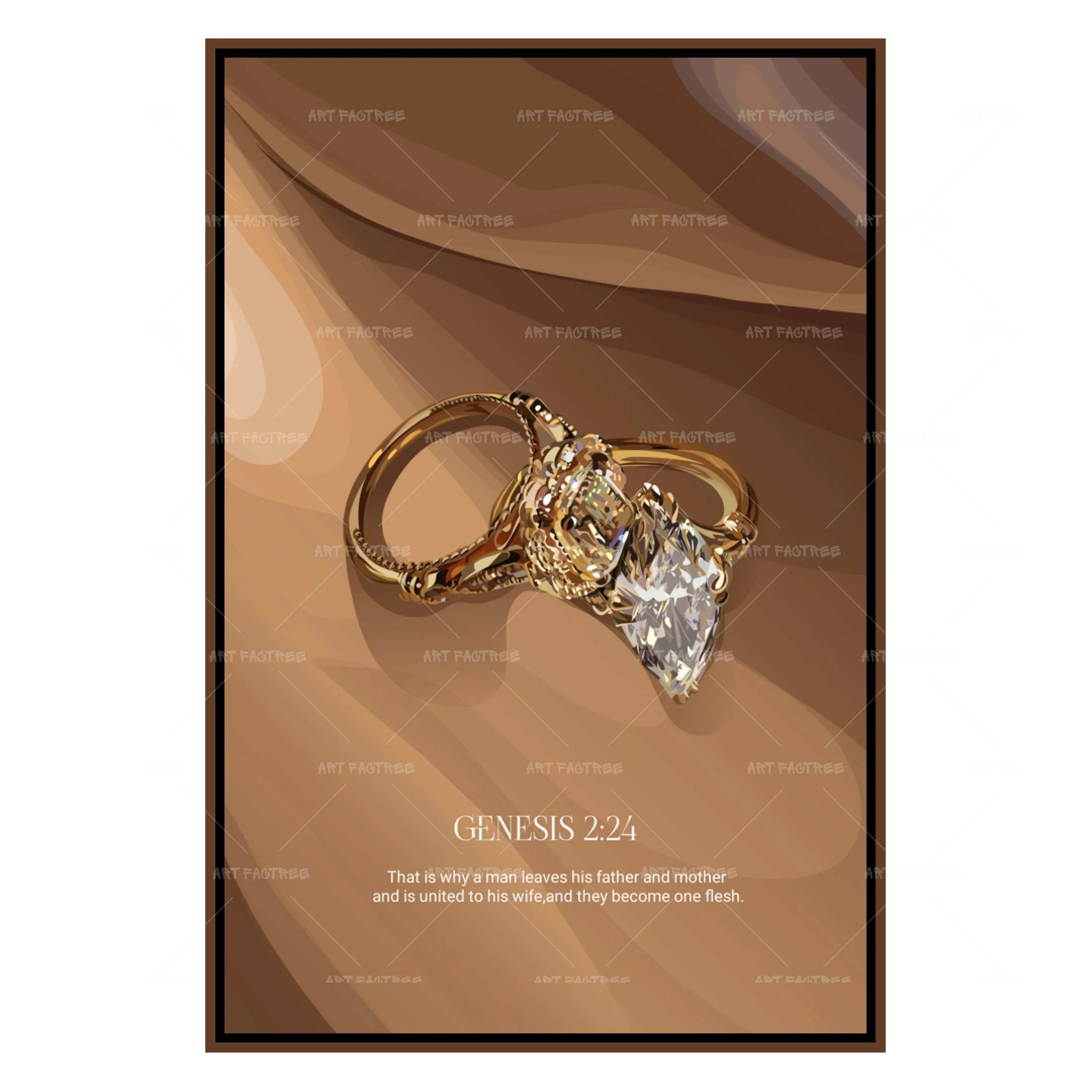 Genesis 2:24 (Smard X Anaya)-wall art print featuring decorative artistic design suitable for living rooms, offices, and schools by SmardArt. Elevate your space with Black wall art that speaks to culture, identity, and creativity. At Smard, we celebrate artistry made with melanin, bringing powerful and inspiring designs to life.