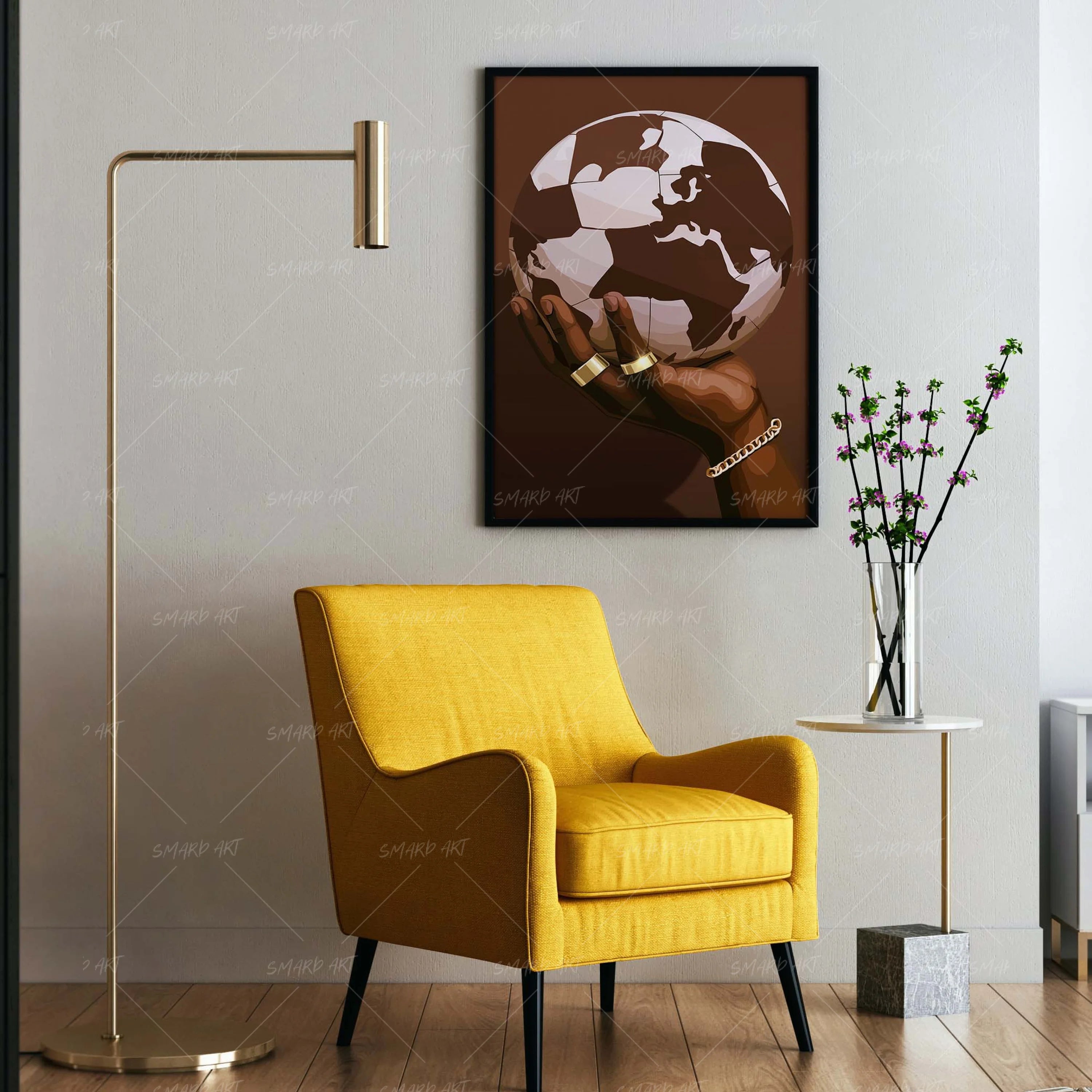 Global Game-wall art print featuring decorative artistic design suitable for living rooms, offices, and schools by SmardArt