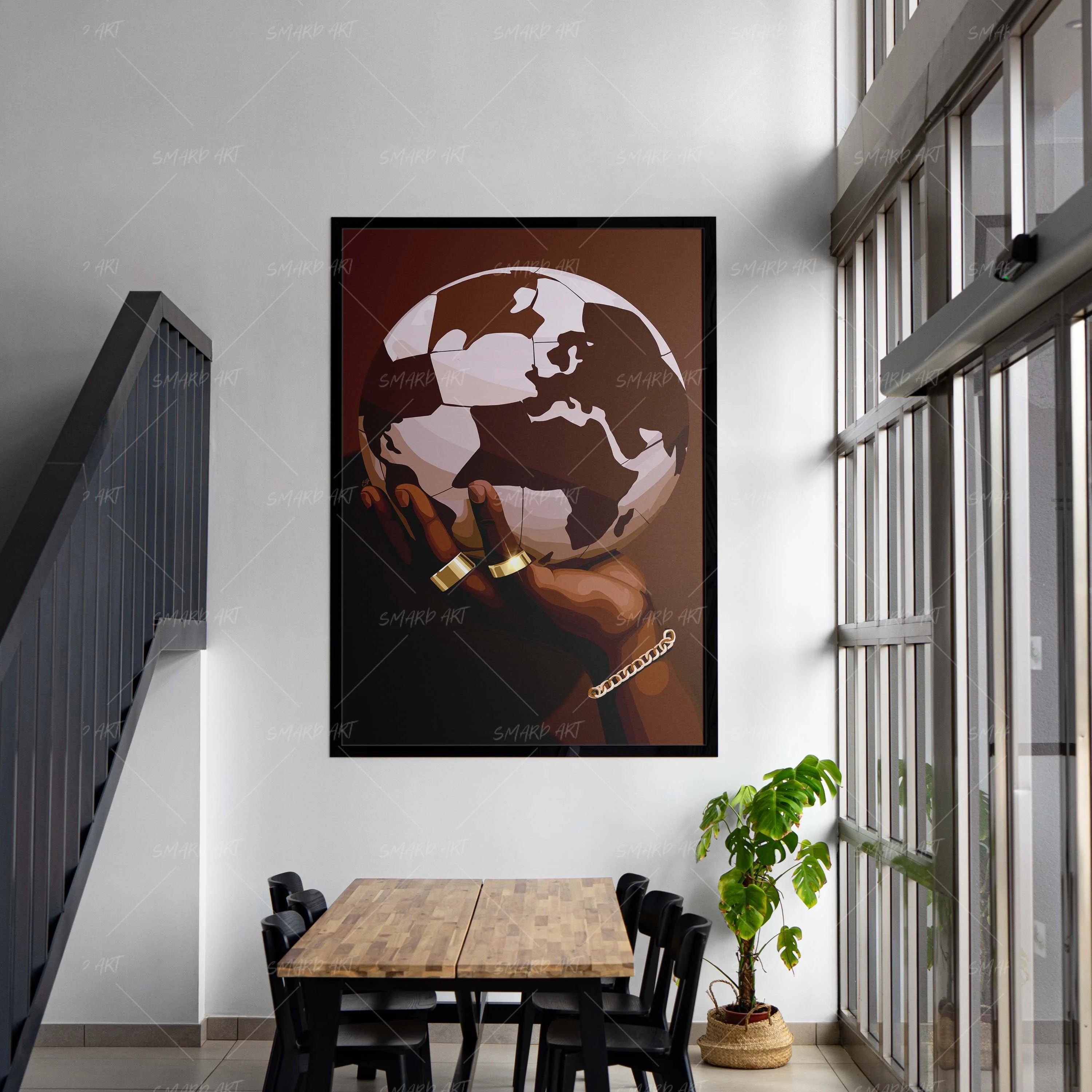 Global Game-wall art print featuring decorative artistic design suitable for living rooms, offices, and schools by SmardArt