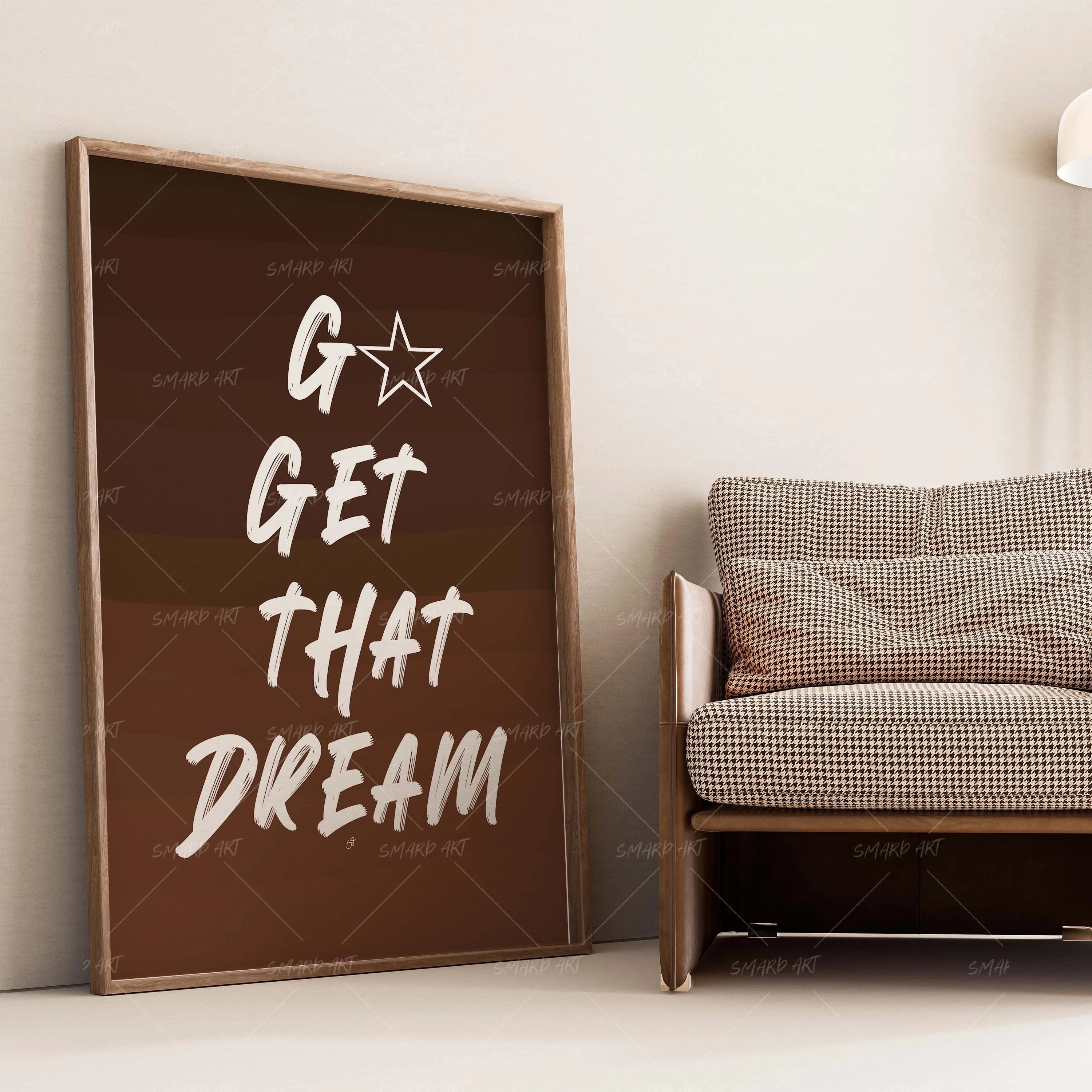 Go Get That Dream-wall art print featuring decorative artistic design suitable for living rooms, offices, and schools by SmardArt. Elevate your space with Black wall art that speaks to culture, identity, and creativity. At Smard, we celebrate artistry made with melanin, bringing powerful and inspiring designs to life.