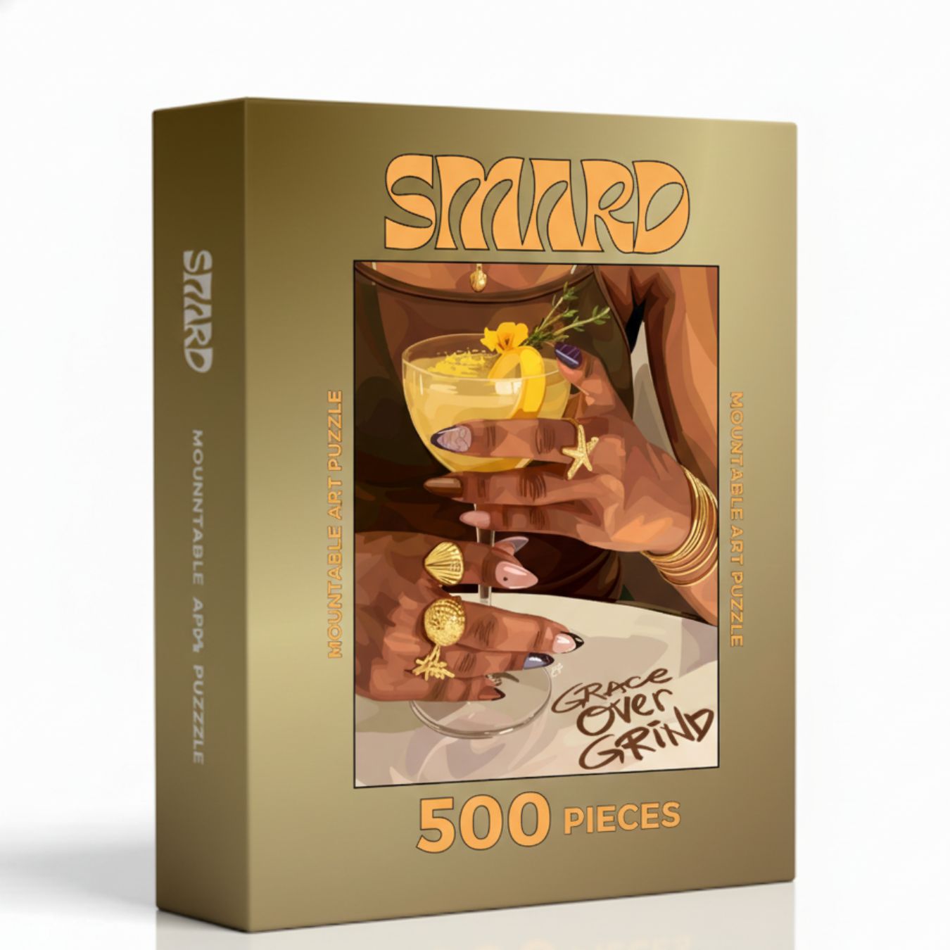 Grace Over Grind Puzzle-wall art print featuring decorative artistic design suitable for living rooms, offices, and schools by SmardArt. Elevate your space with Black wall art that speaks to culture, identity, and creativity. At Smard, we celebrate artistry made with melanin, bringing powerful and inspiring designs to life.