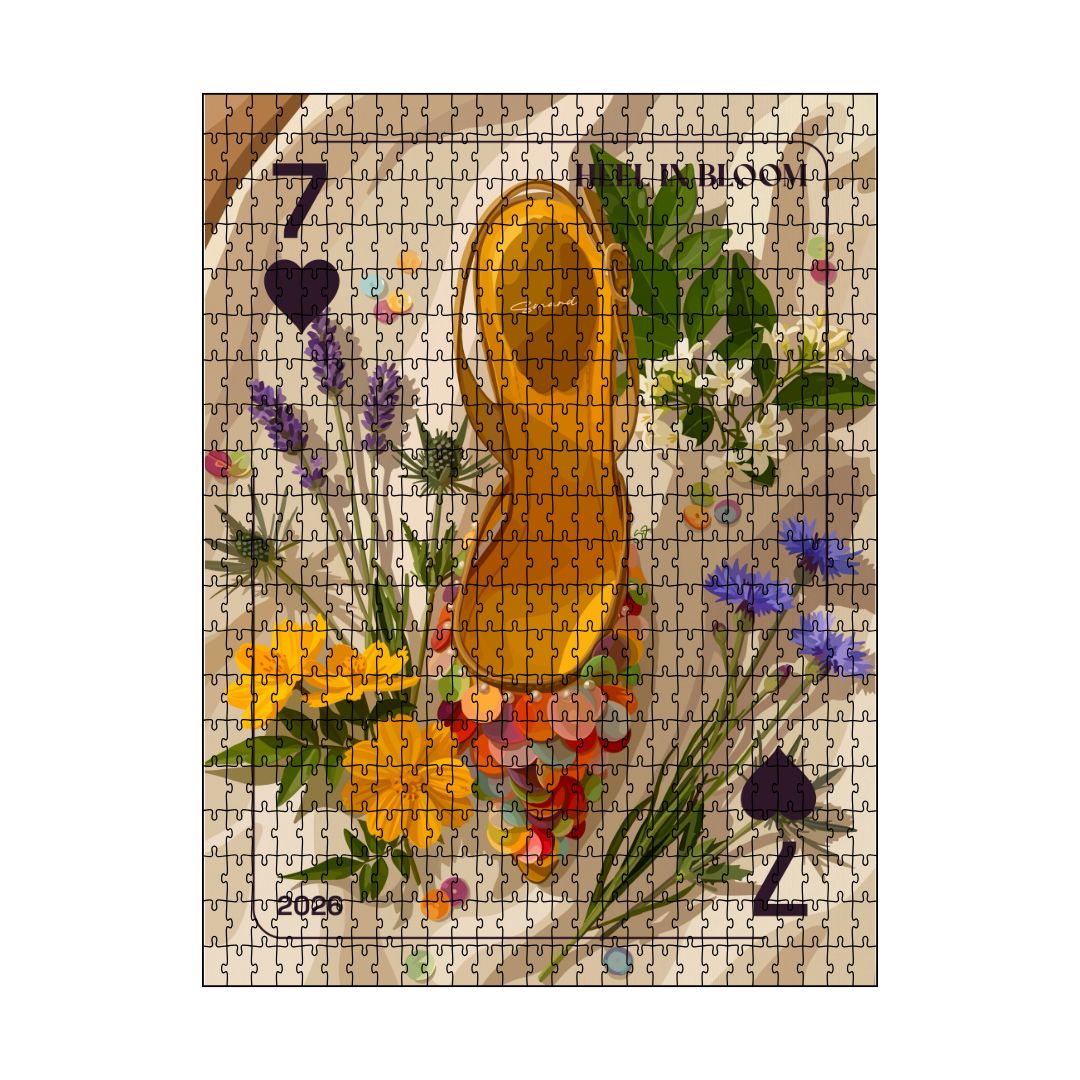 Heel in Bloom Puzzle-wall art print featuring decorative artistic design suitable for living rooms, offices, and schools by SmardArt. Elevate your space with Black wall art that speaks to culture, identity, and creativity. At Smard, we celebrate artistry made with melanin, bringing powerful and inspiring designs to life.