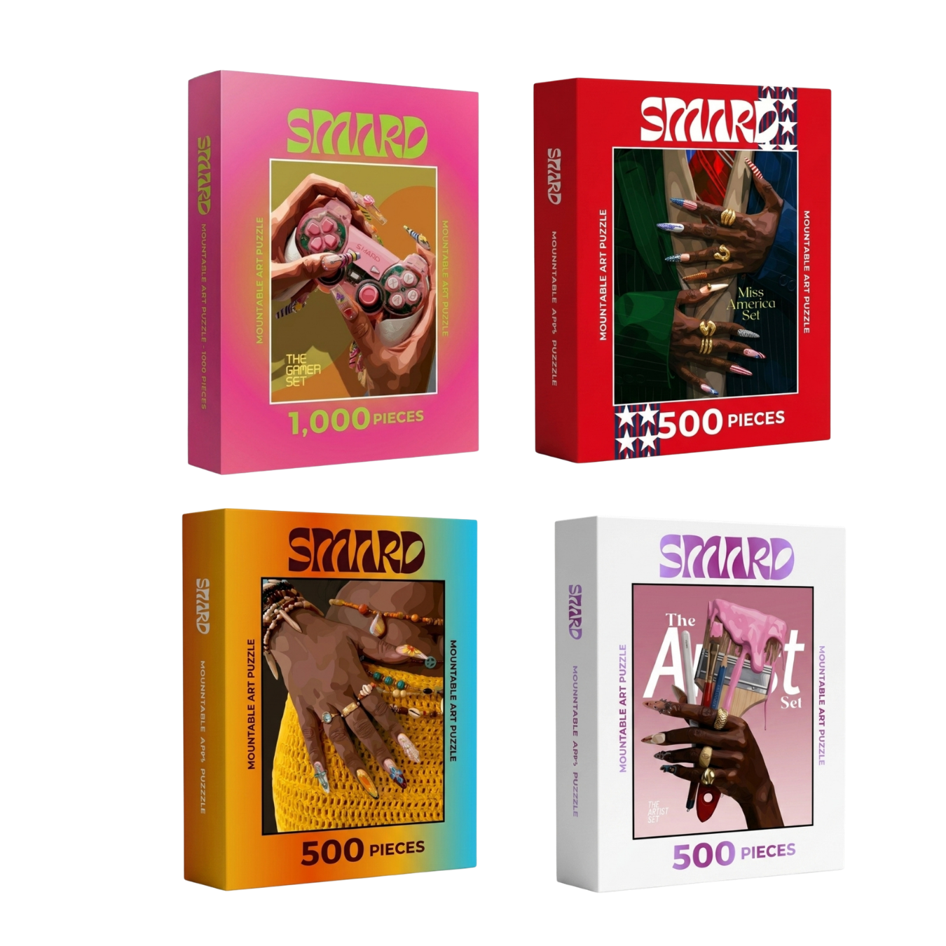4 Pack Puzzle Bundle: The Gamer Set + Miss America + The Island Gyal Set + The Artiiist Set