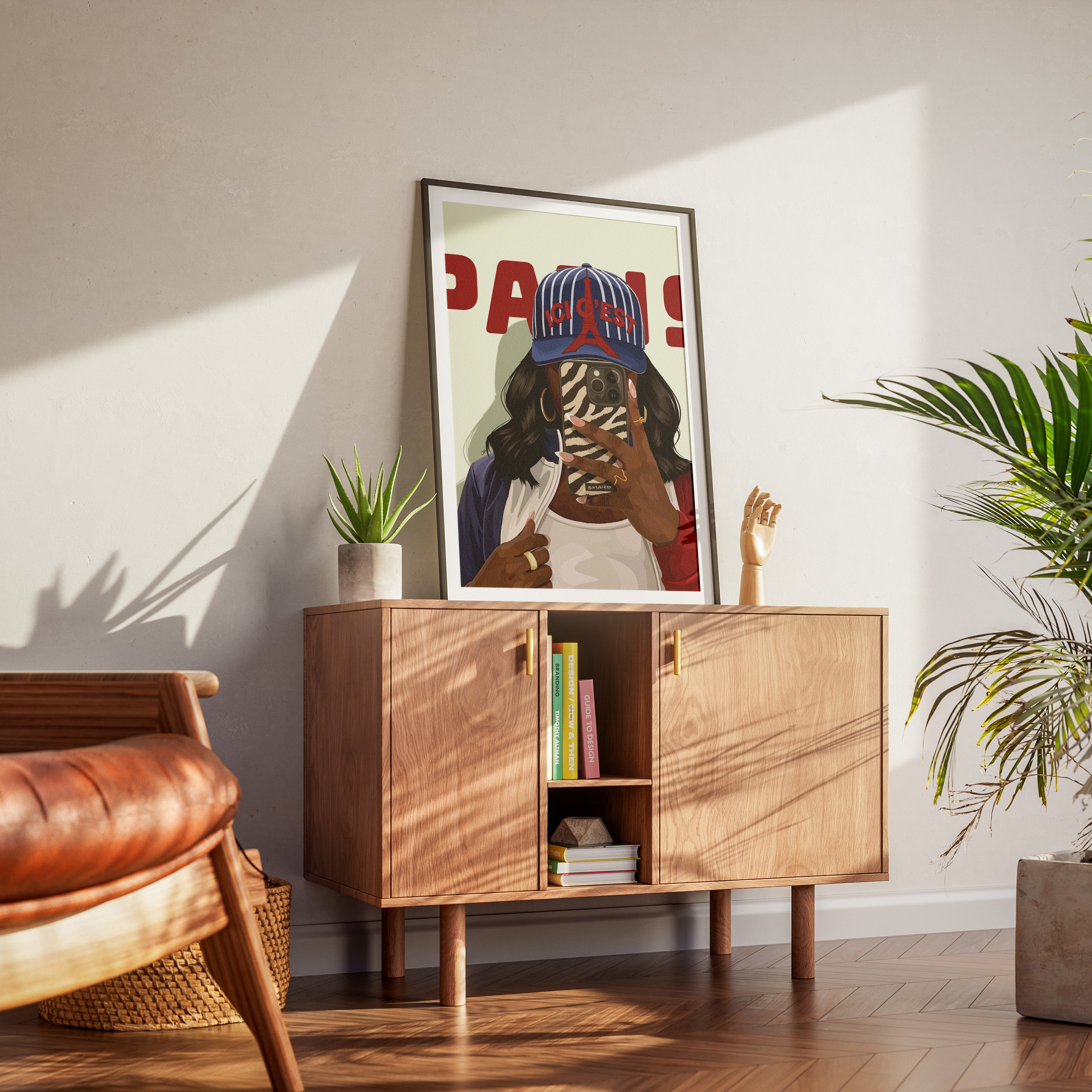 Ici C'est Paris-wall art print featuring decorative artistic design suitable for living rooms, offices, and schools by SmardArt. Elevate your space with Black wall art that speaks to culture, identity, and creativity. At Smard, we celebrate artistry made with melanin, bringing powerful and inspiring designs to life.