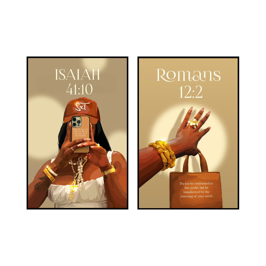 Art Print Bundle : Isaiah 41:10 + Romans 12:2