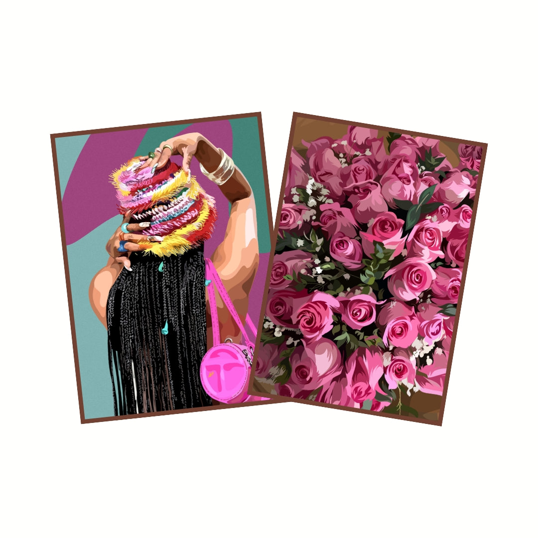 Art Print Bundle : It Girl + Pink Roses