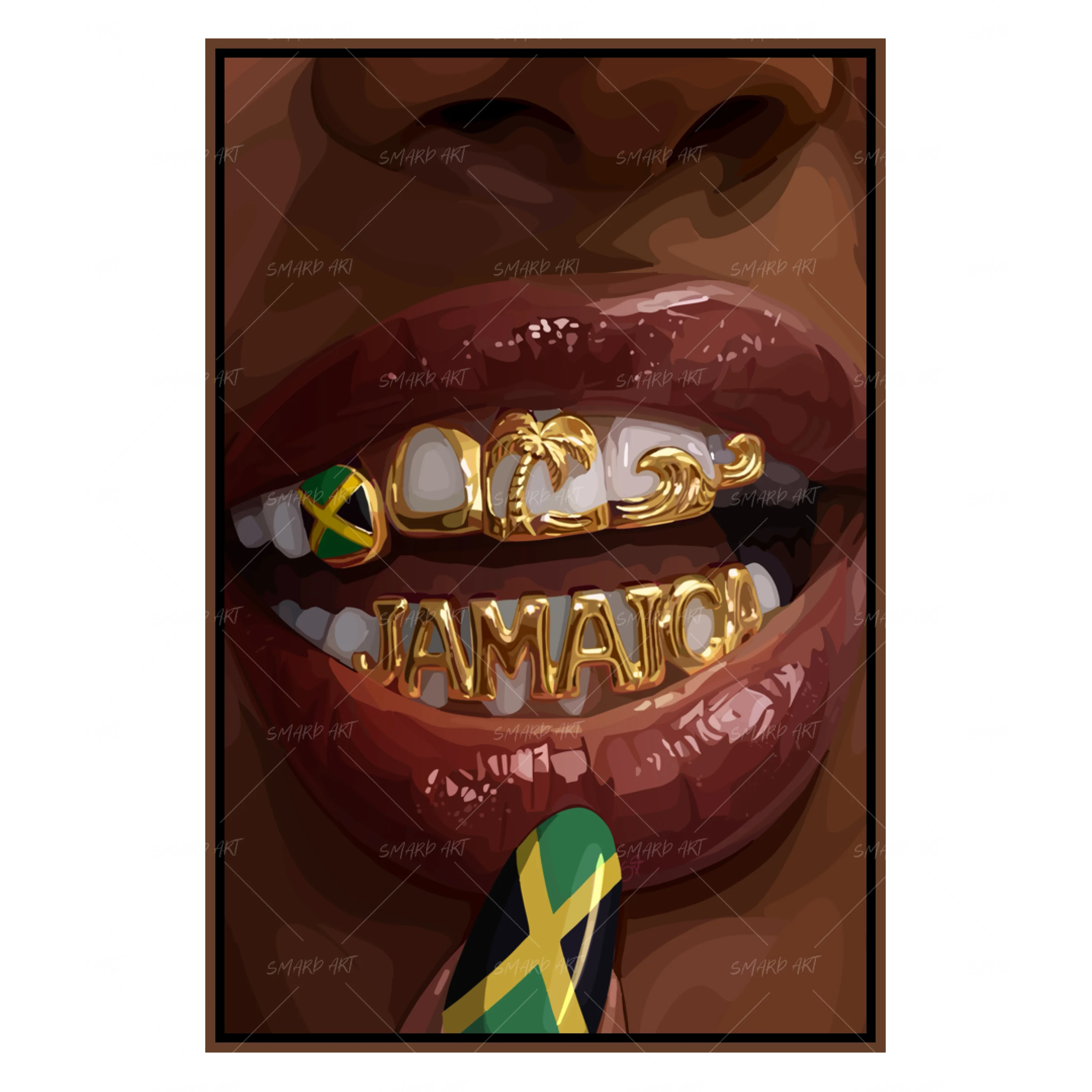 Jamaica Grillz Black wall art exclusive at SmardArt - SmardArt