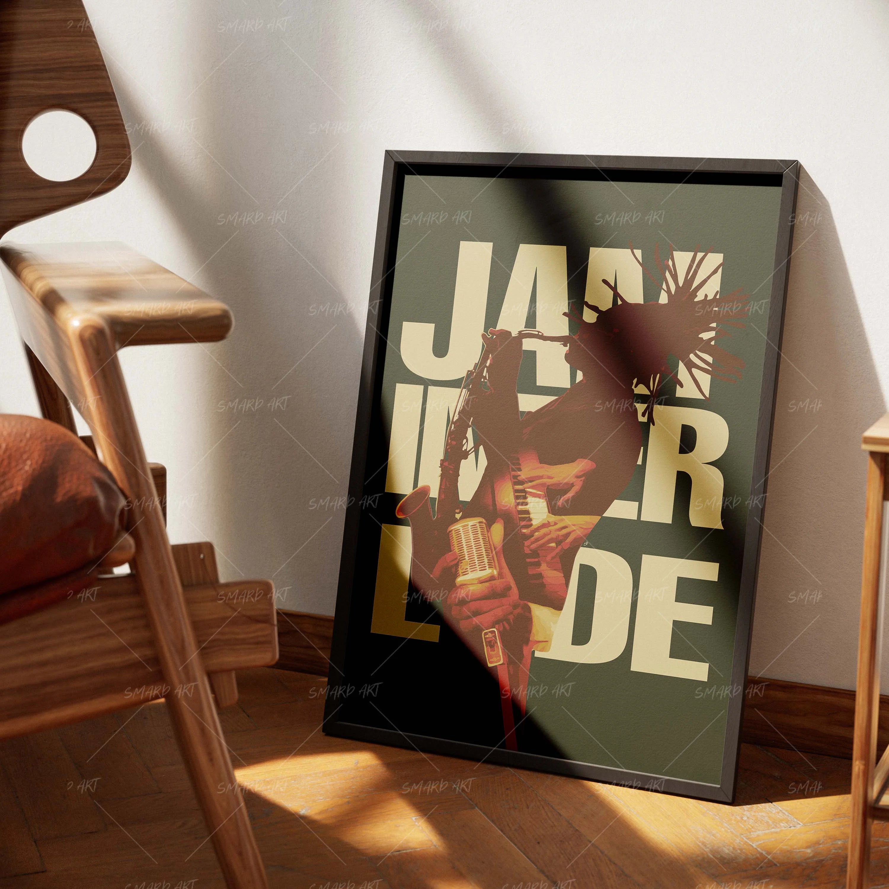 Jam Interlude-wall art print featuring decorative artistic design suitable for living rooms, offices, and schools by SmardArt. Elevate your space with Black wall art that speaks to culture, identity, and creativity. At Smard, we celebrate artistry made with melanin, bringing powerful and inspiring designs to life.