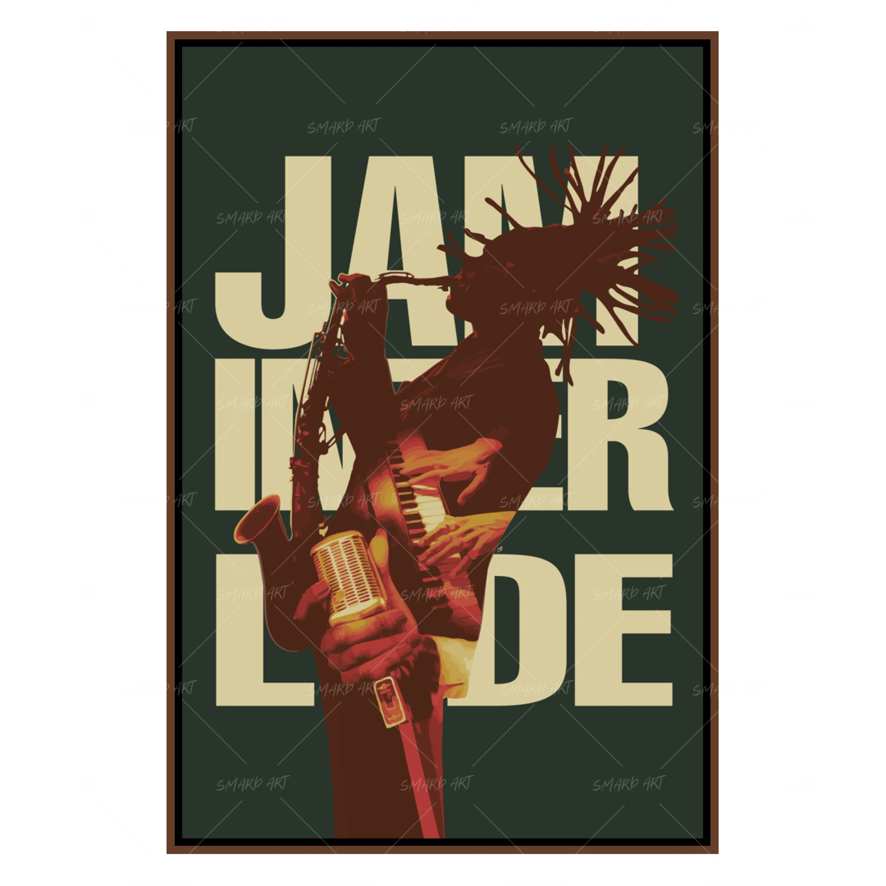 Jam Interlude-wall art print featuring decorative artistic design suitable for living rooms, offices, and schools by SmardArt. Elevate your space with Black wall art that speaks to culture, identity, and creativity. At Smard, we celebrate artistry made with melanin, bringing powerful and inspiring designs to life.
