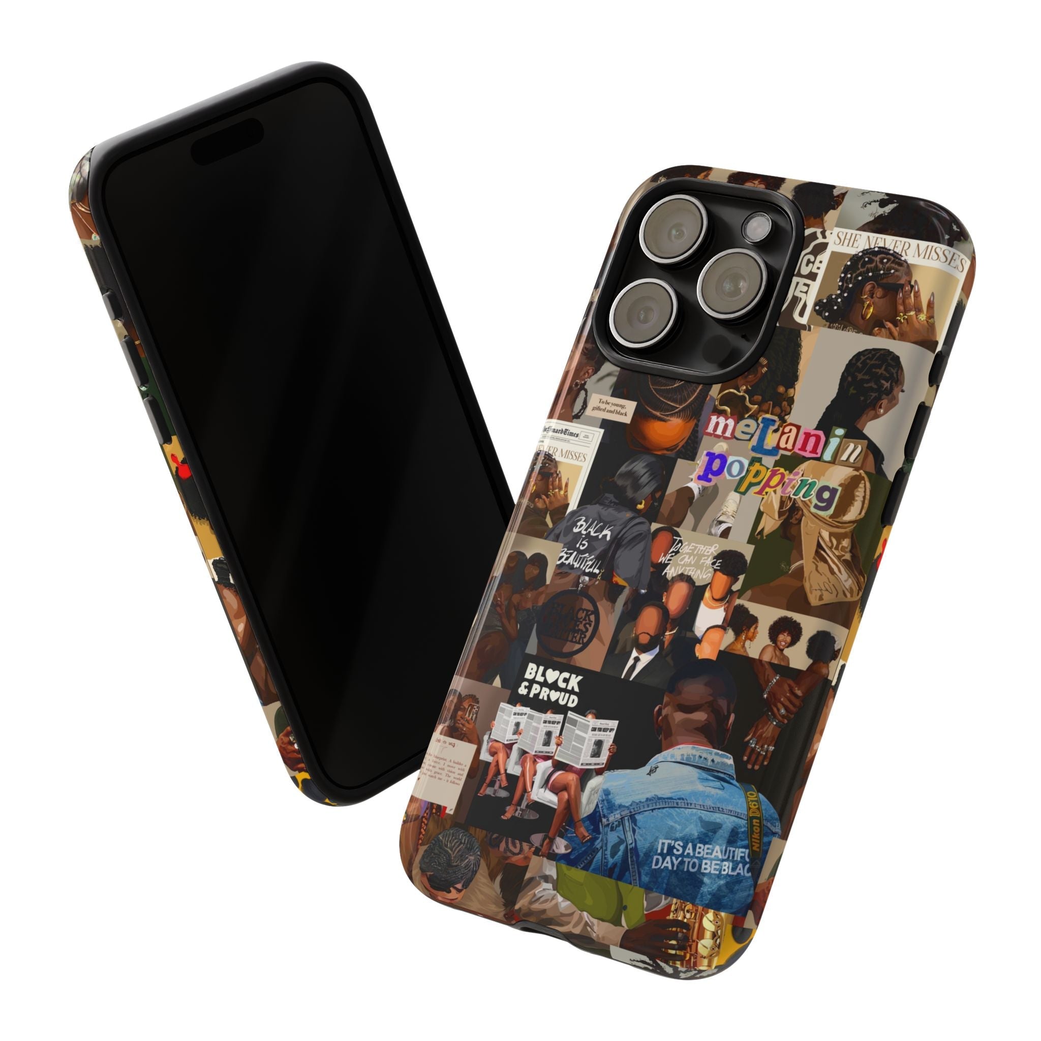 Juneteenth Collage Phone Case-wall art print featuring decorative artistic design suitable for living rooms, offices, and schools by SmardArt. Elevate your space with Black wall art that speaks to culture, identity, and creativity. At Smard, we celebrate artistry made with melanin, bringing powerful and inspiring designs to life.