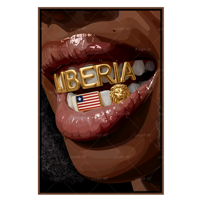 Liberia Grillz-wall art print featuring decorative artistic design suitable for living rooms, offices, and schools by SmardArt. Elevate your space with Black wall art that speaks to culture, identity, and creativity. At Smard, we celebrate artistry made with melanin, bringing powerful and inspiring designs to life.