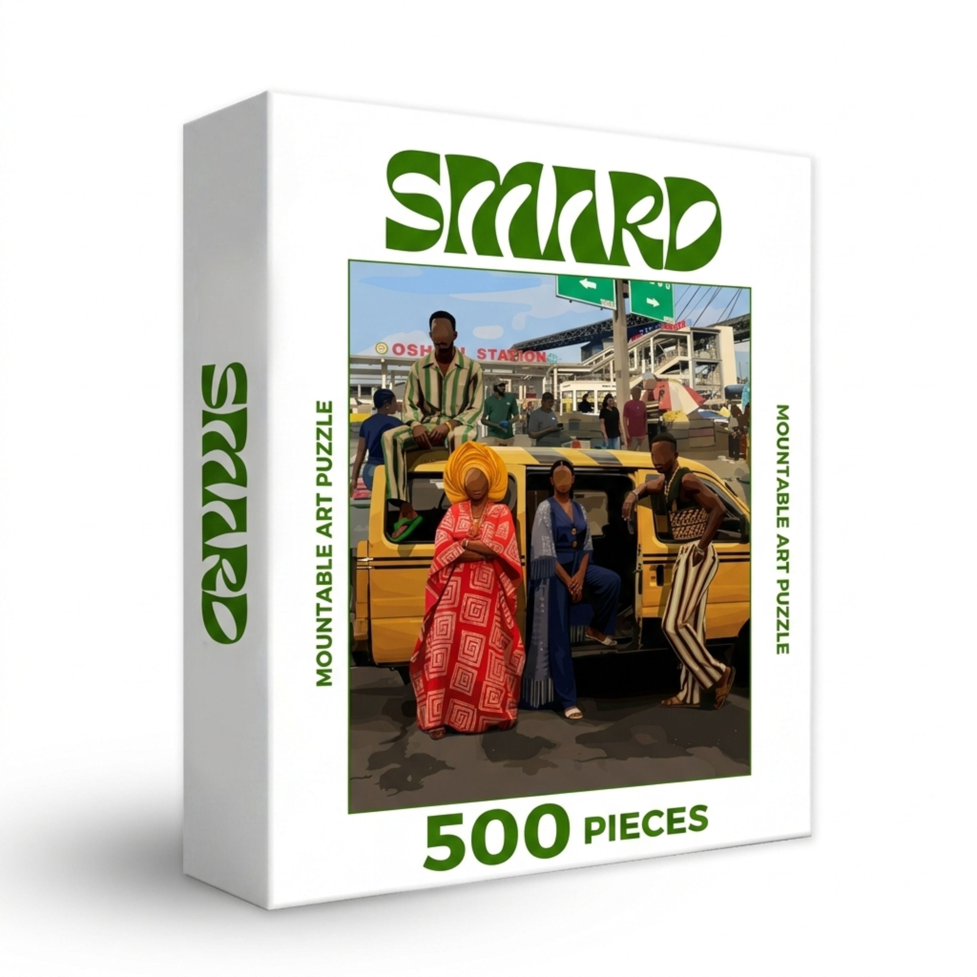 Lagos Tiktok Puzzle-wall art print featuring decorative artistic design suitable for living rooms, offices, and schools by SmardArt. Elevate your space with Black wall art that speaks to culture, identity, and creativity. At Smard, we celebrate artistry made with melanin, bringing powerful and inspiring designs to life.