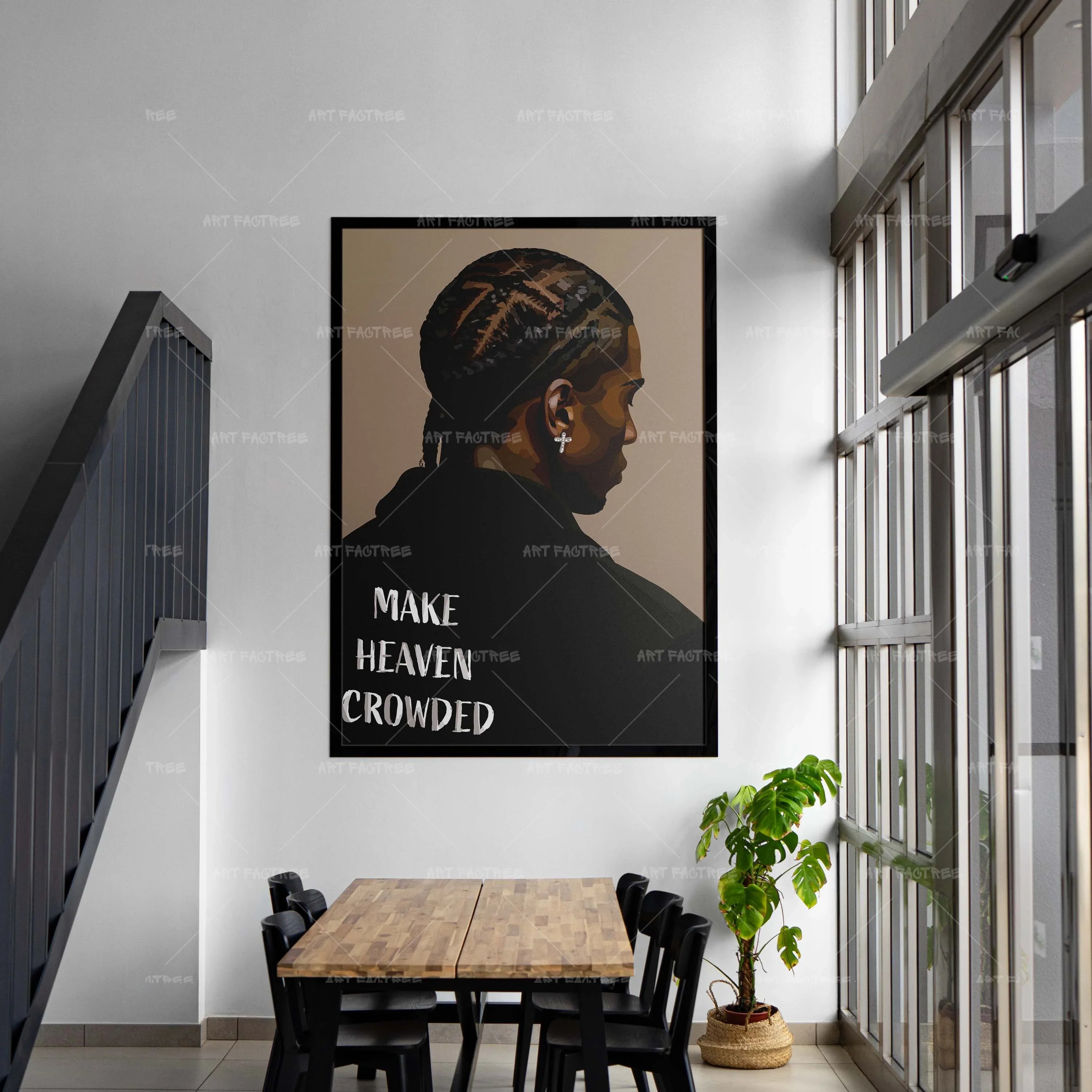 Make Heaven Crowded (Smard X Anaya)-wall art print featuring decorative artistic design suitable for living rooms, offices, and schools by SmardArt. Elevate your space with Black wall art that speaks to culture, identity, and creativity. At Smard, we celebrate artistry made with melanin, bringing powerful and inspiring designs to life.
