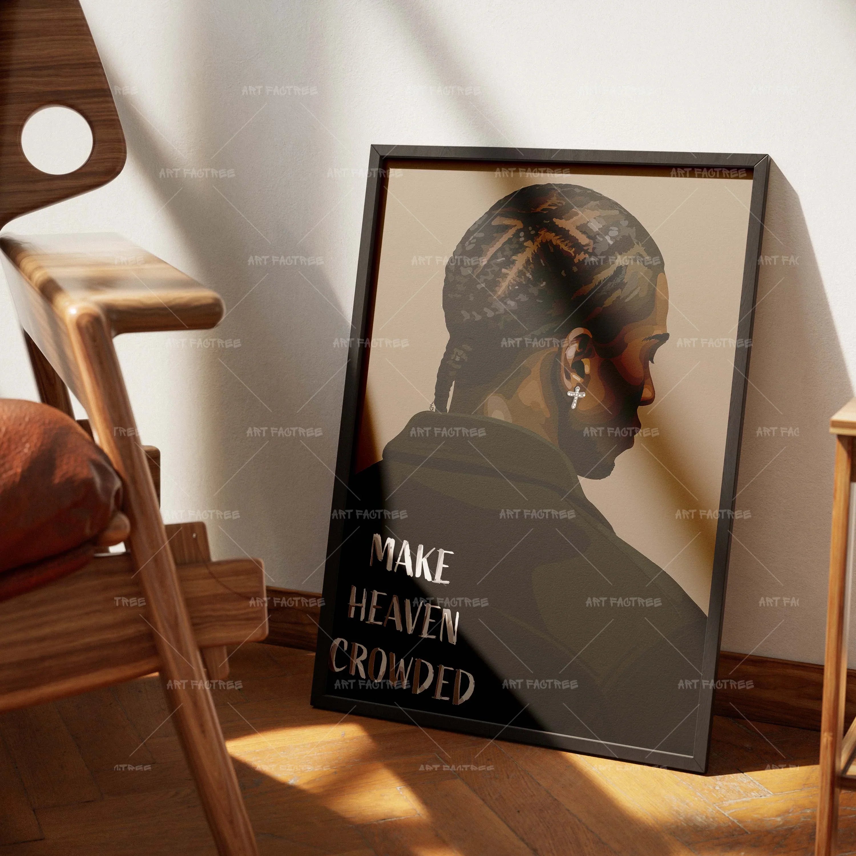 Make Heaven Crowded (Smard X Anaya)-wall art print featuring decorative artistic design suitable for living rooms, offices, and schools by SmardArt. Elevate your space with Black wall art that speaks to culture, identity, and creativity. At Smard, we celebrate artistry made with melanin, bringing powerful and inspiring designs to life.